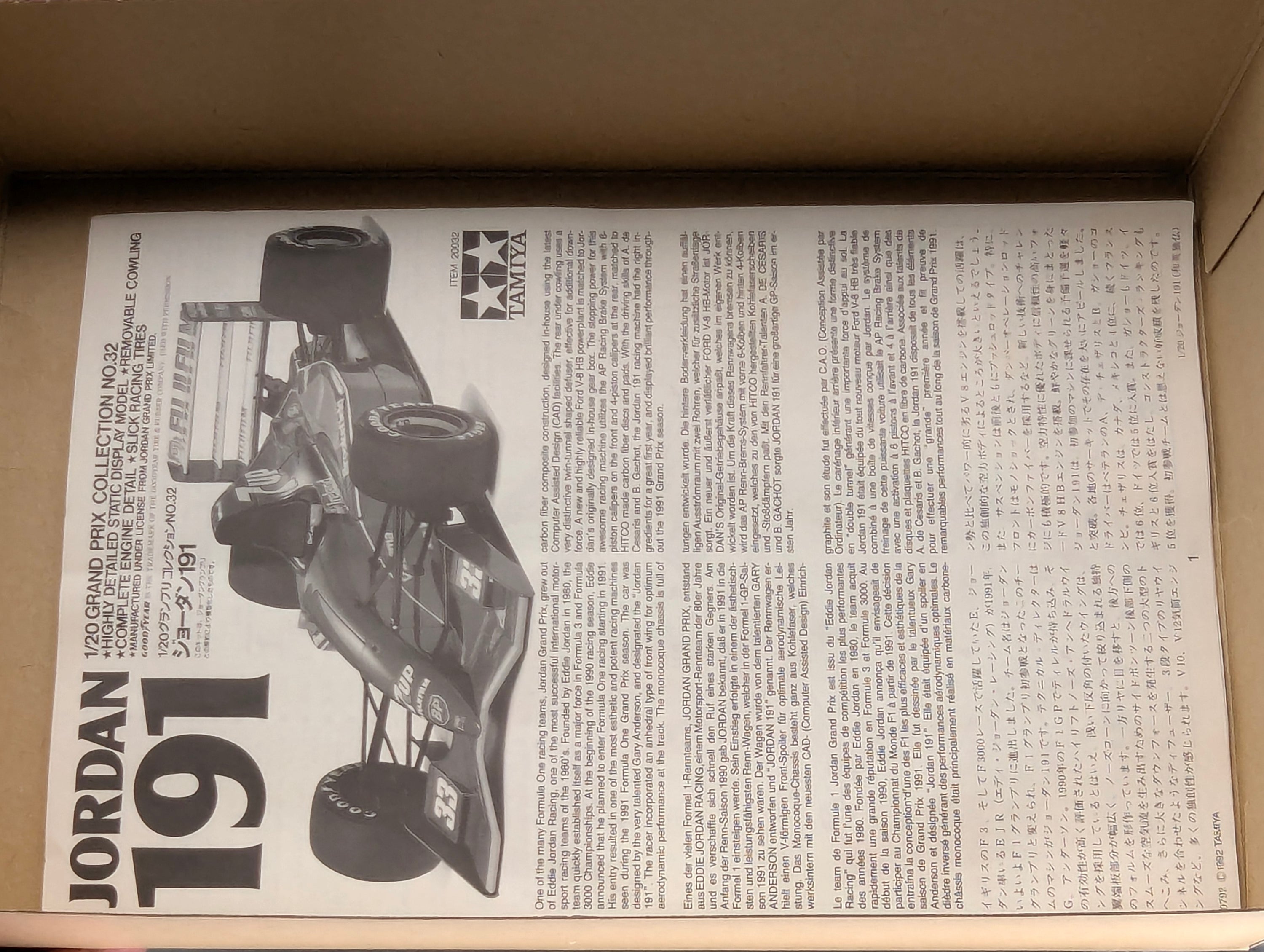Modellautos Bausatz 1:20 Tamiya Jordan 191 mit OVP