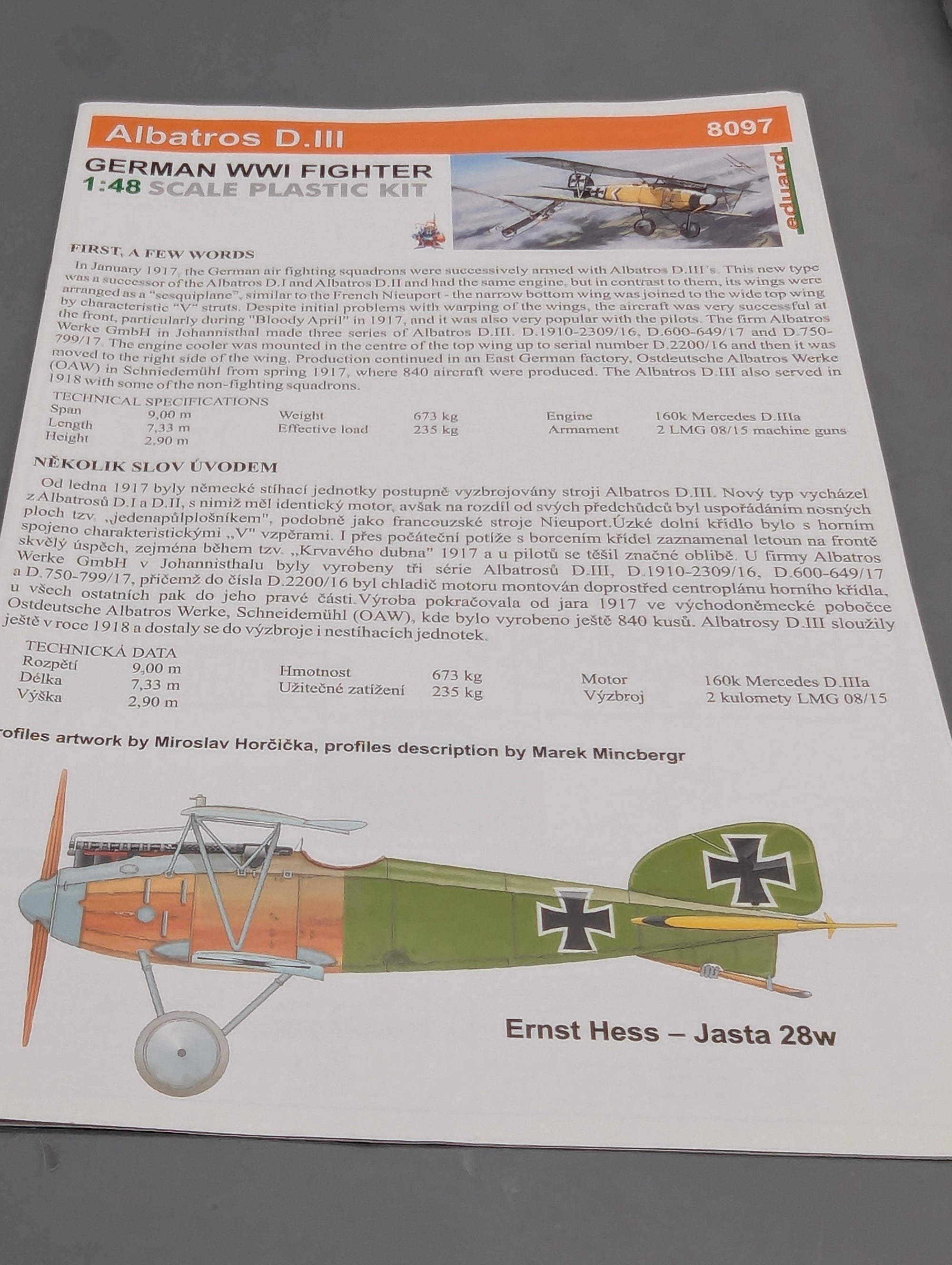 Flugzeug Modell Bausatz 1:48 Eduard 8097 Albatros D.III Profi Pack mit OVP