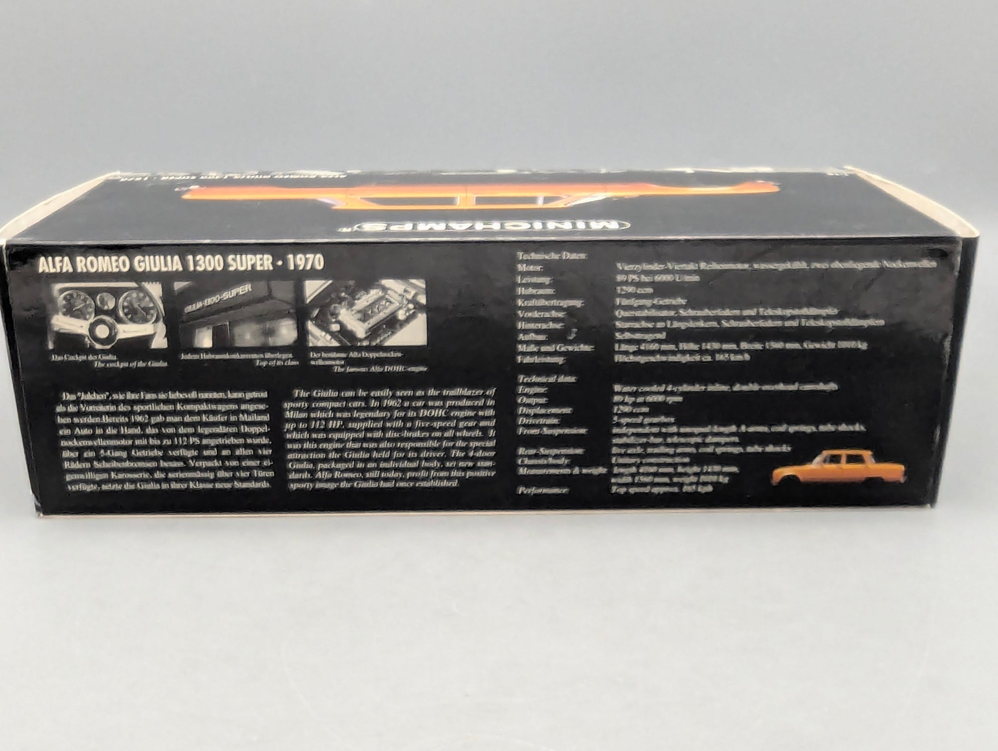 Modellautos 1:18 Minichamps Alfa Romeo Giulia 1300 Super 1970 Ochre Ocker mit OVP