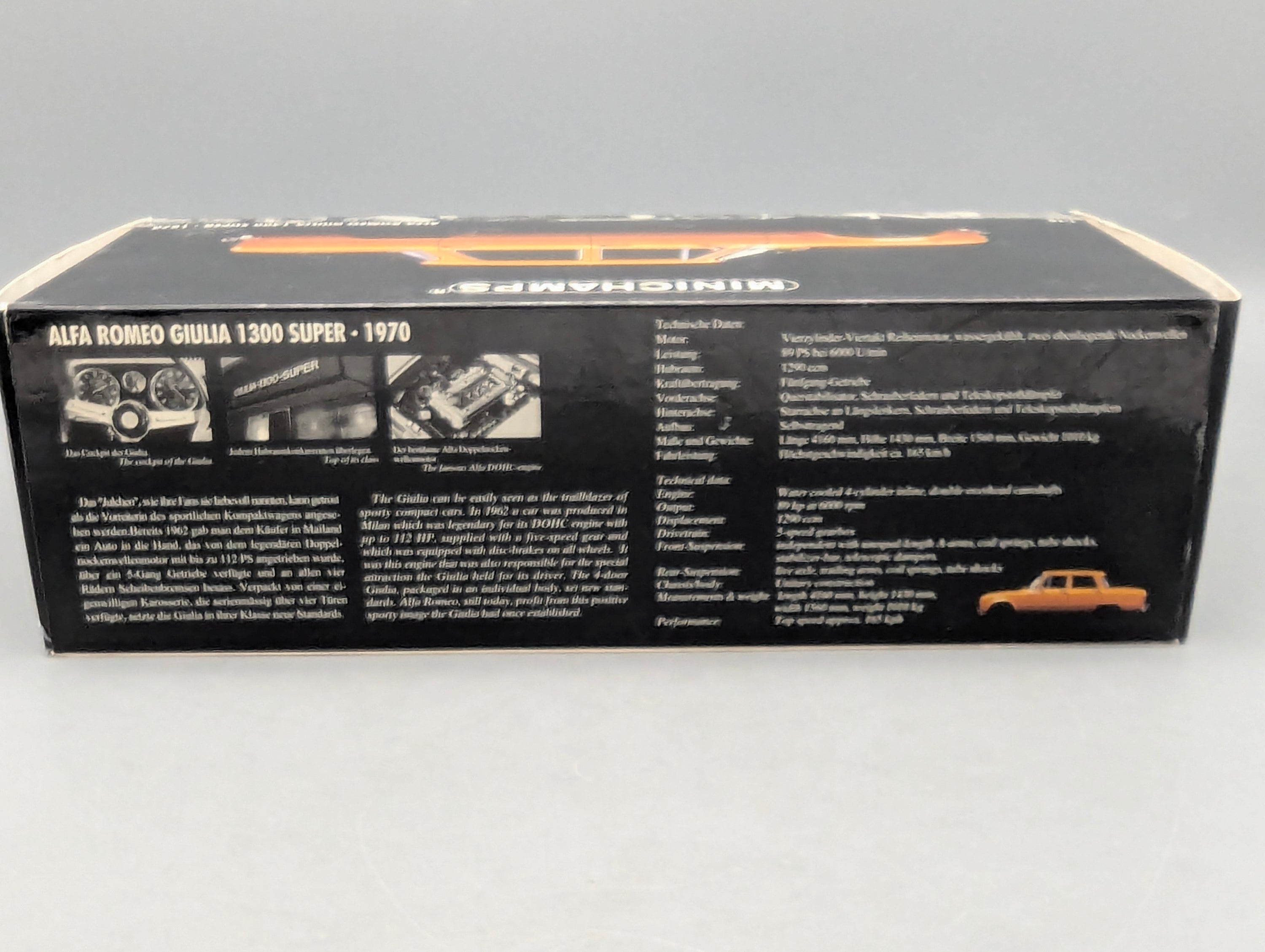 Modellautos 1:18 Minichamps Alfa Romeo Giulia 1300 Super 1970 Ochre Ocker mit OVP