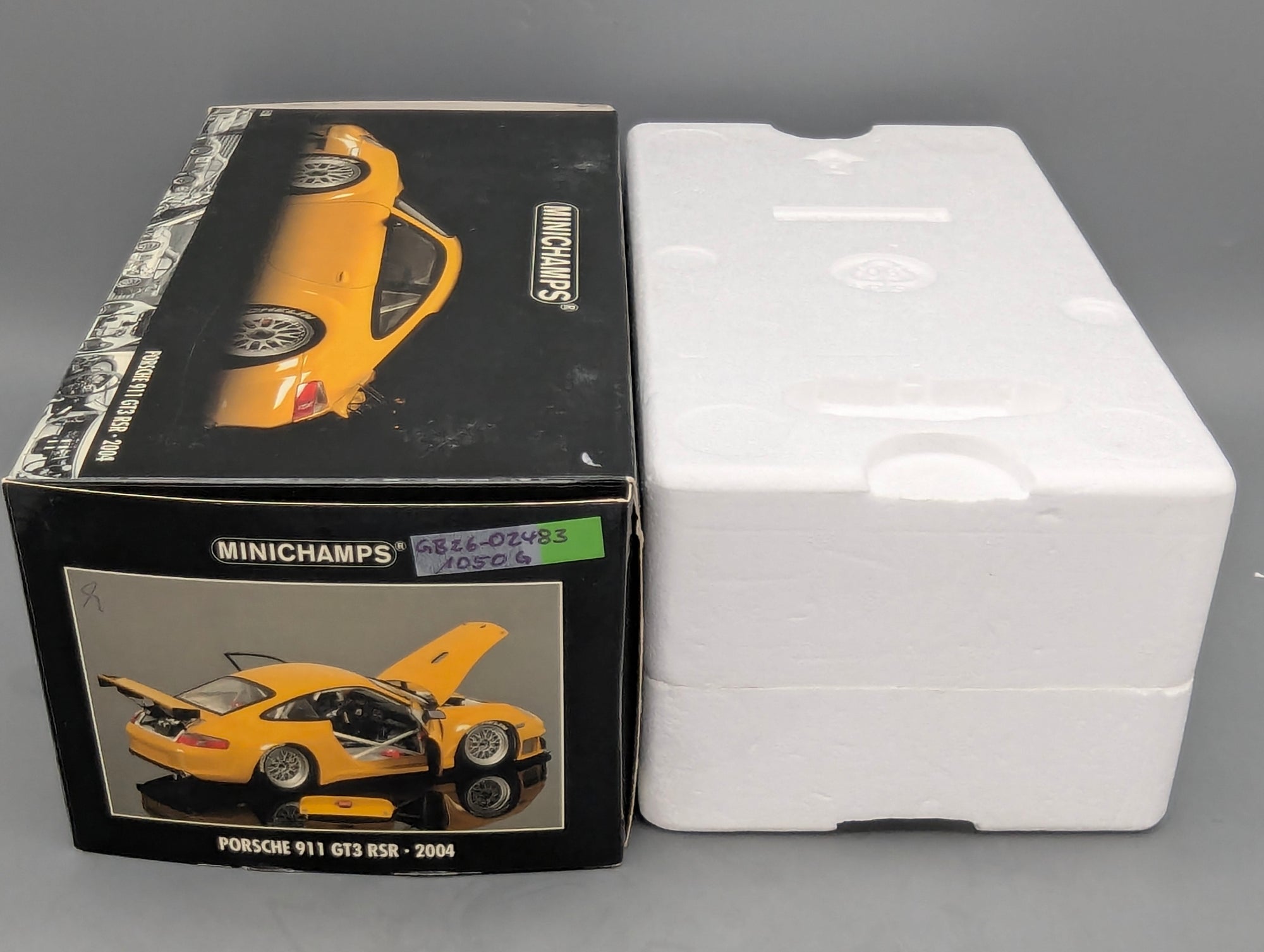 Modellautos 1:18 Minichamps Porsche 911 GT3 RSR ALMS 2004 Gelb mit OVP