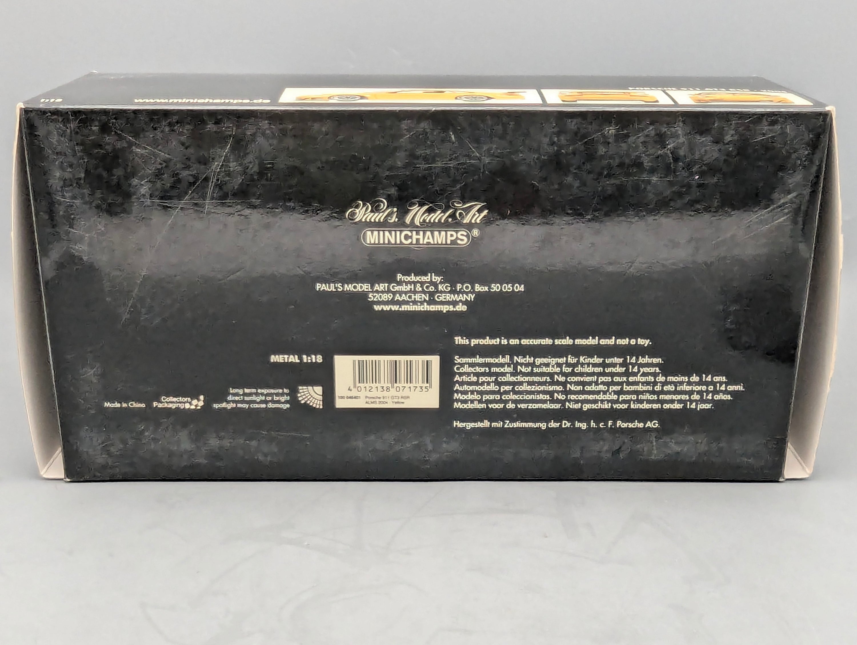 Modellautos 1:18 Minichamps Porsche 911 GT3 RSR ALMS 2004 Gelb mit OVP