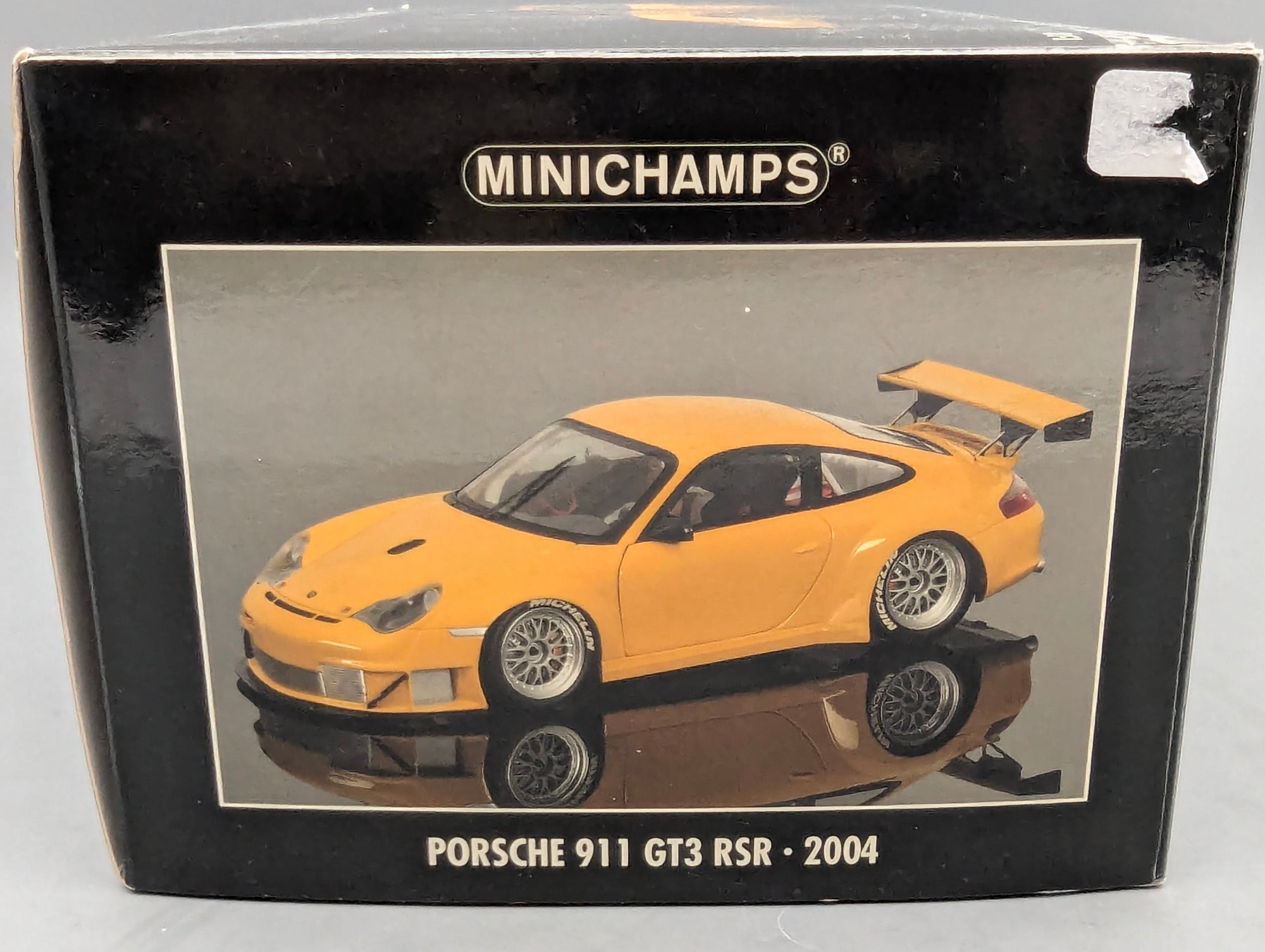 Modellautos 1:18 Minichamps Porsche 911 GT3 RSR ALMS 2004 Gelb mit OVP