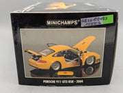 Modellautos 1:18 Minichamps Porsche 911 GT3 RSR ALMS 2004 Gelb mit OVP