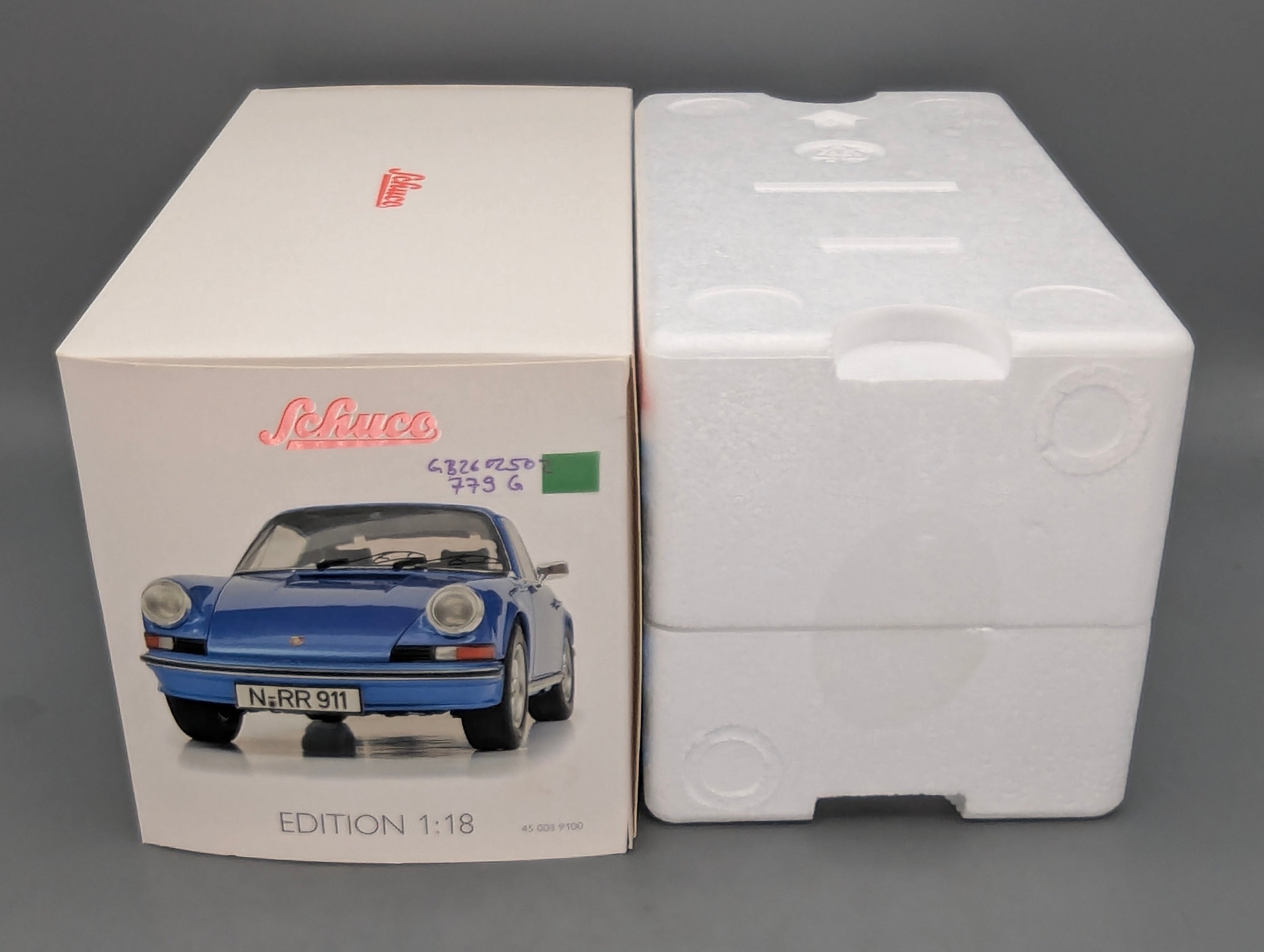 Modellautos 1:18 Schuco Porsche 911 S Coupe 1973 Blau Metallic mit OVP