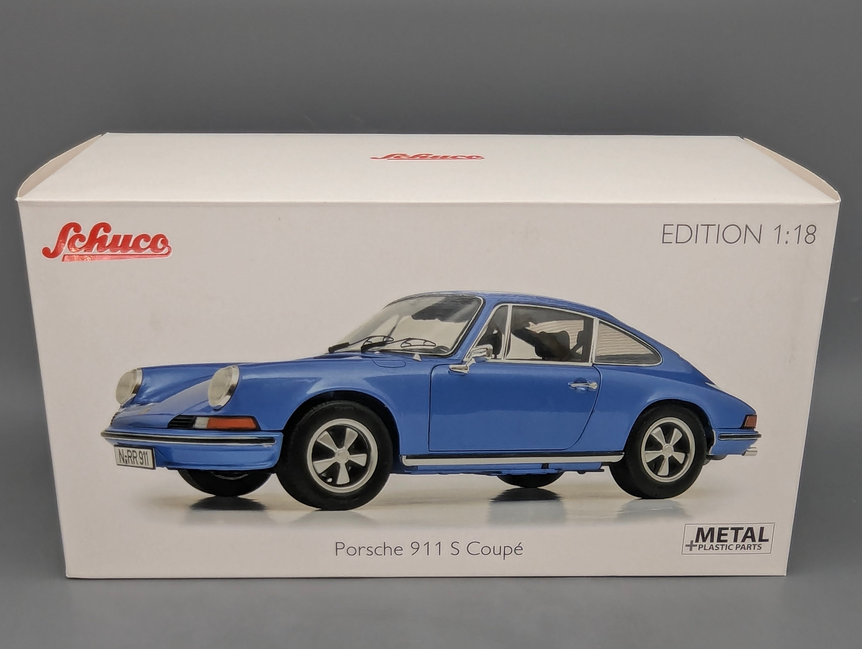 Modellautos 1:18 Schuco Porsche 911 S Coupe 1973 Blau Metallic mit OVP