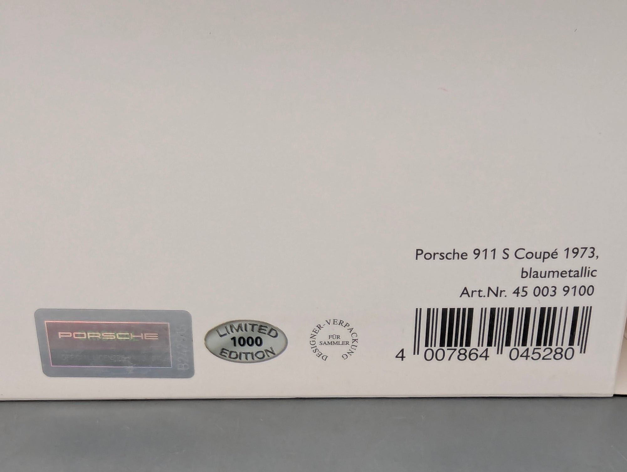 Modellautos 1:18 Schuco Porsche 911 S Coupe 1973 Blau Metallic mit OVP