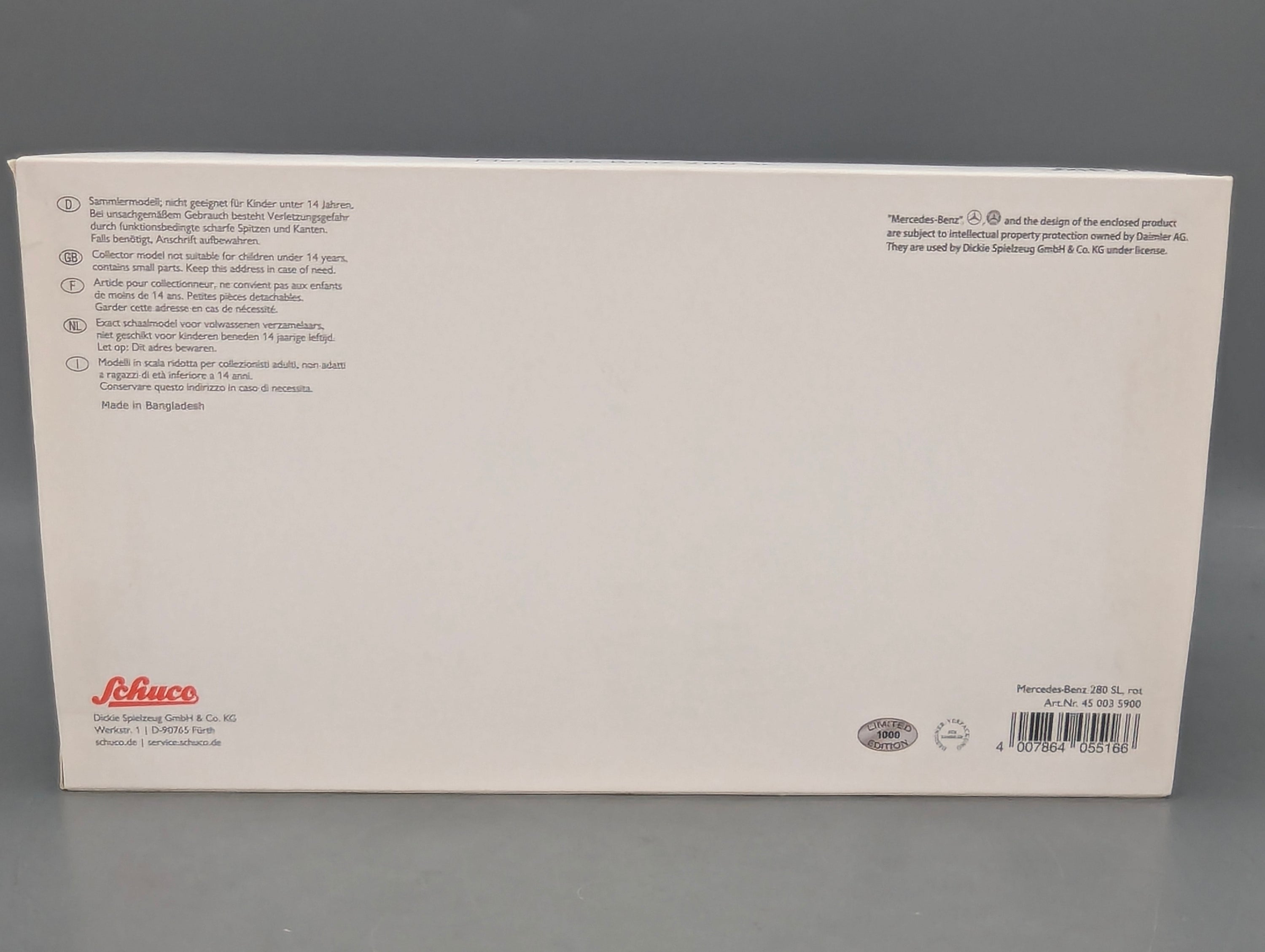 Modellautos 1:18 Schuco Mercedes-Benz 280 SL Rot mit OVP