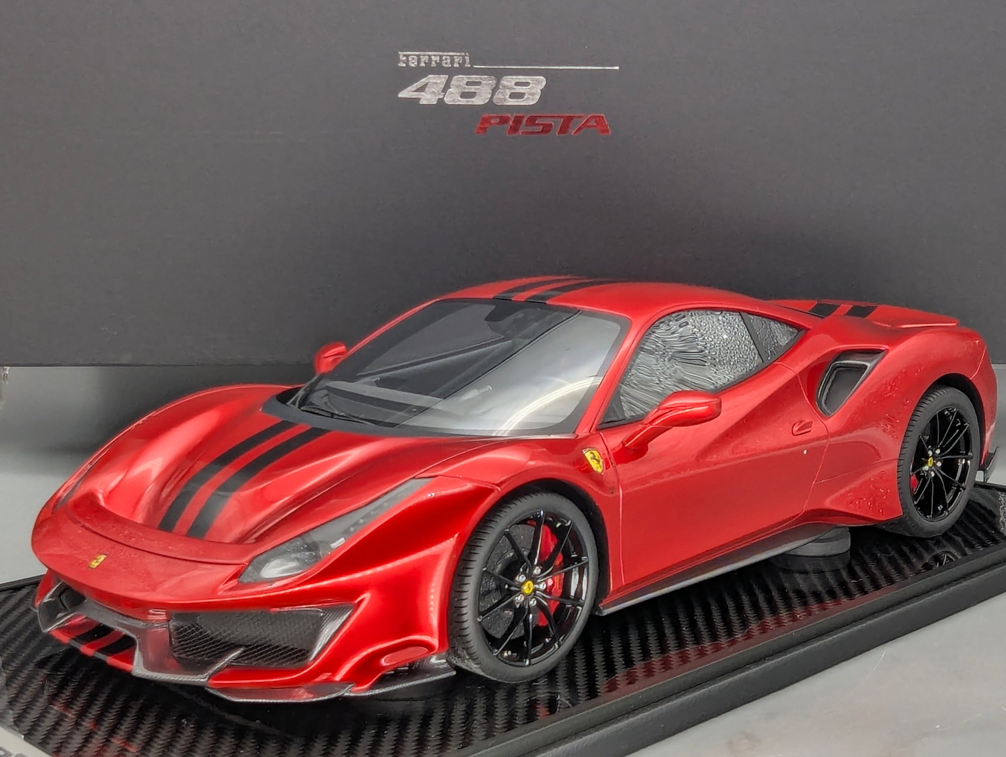 Modellautos 1:12 BBR Ferrari 488 Pista F1 2007 Red / Black Stripe Ltd 10/10 OVP