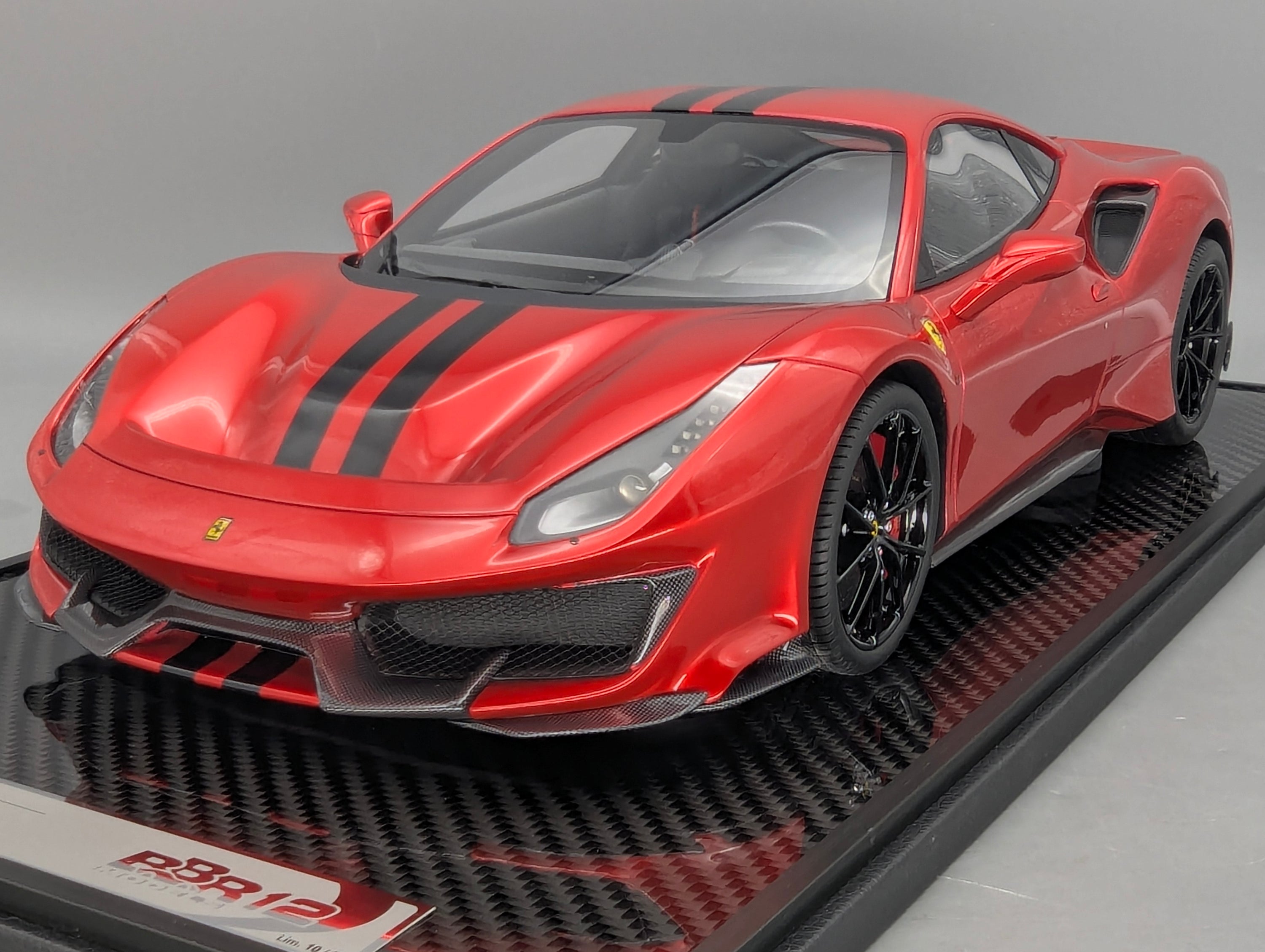 Modellautos 1:12 BBR Ferrari 488 Pista F1 2007 Red / Black Stripe Ltd 10/10 OVP