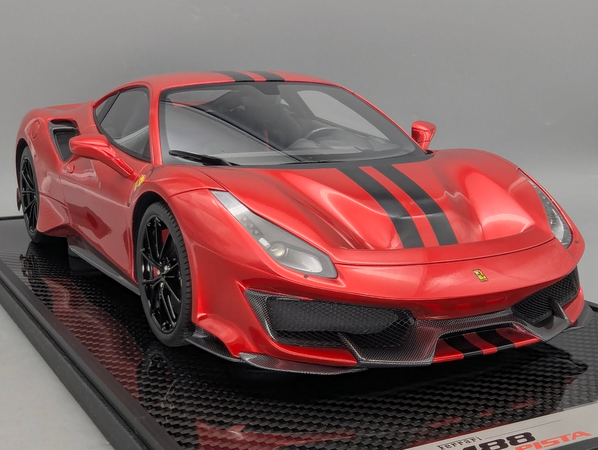 Modellautos 1:12 BBR Ferrari 488 Pista F1 2007 Red / Black Stripe Ltd 10/10 OVP