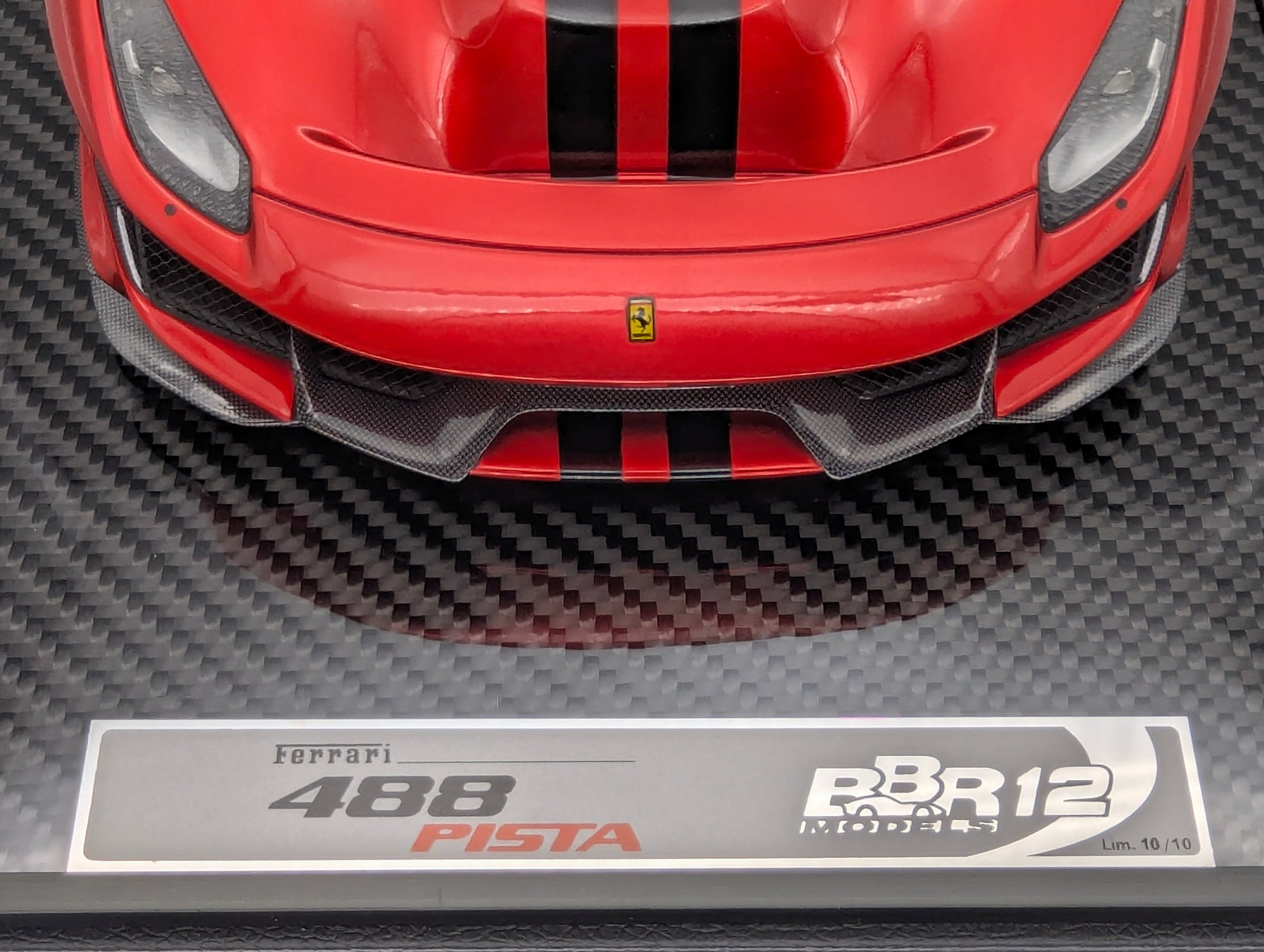 Modellautos 1:12 BBR Ferrari 488 Pista F1 2007 Red / Black Stripe Ltd 10/10 OVP