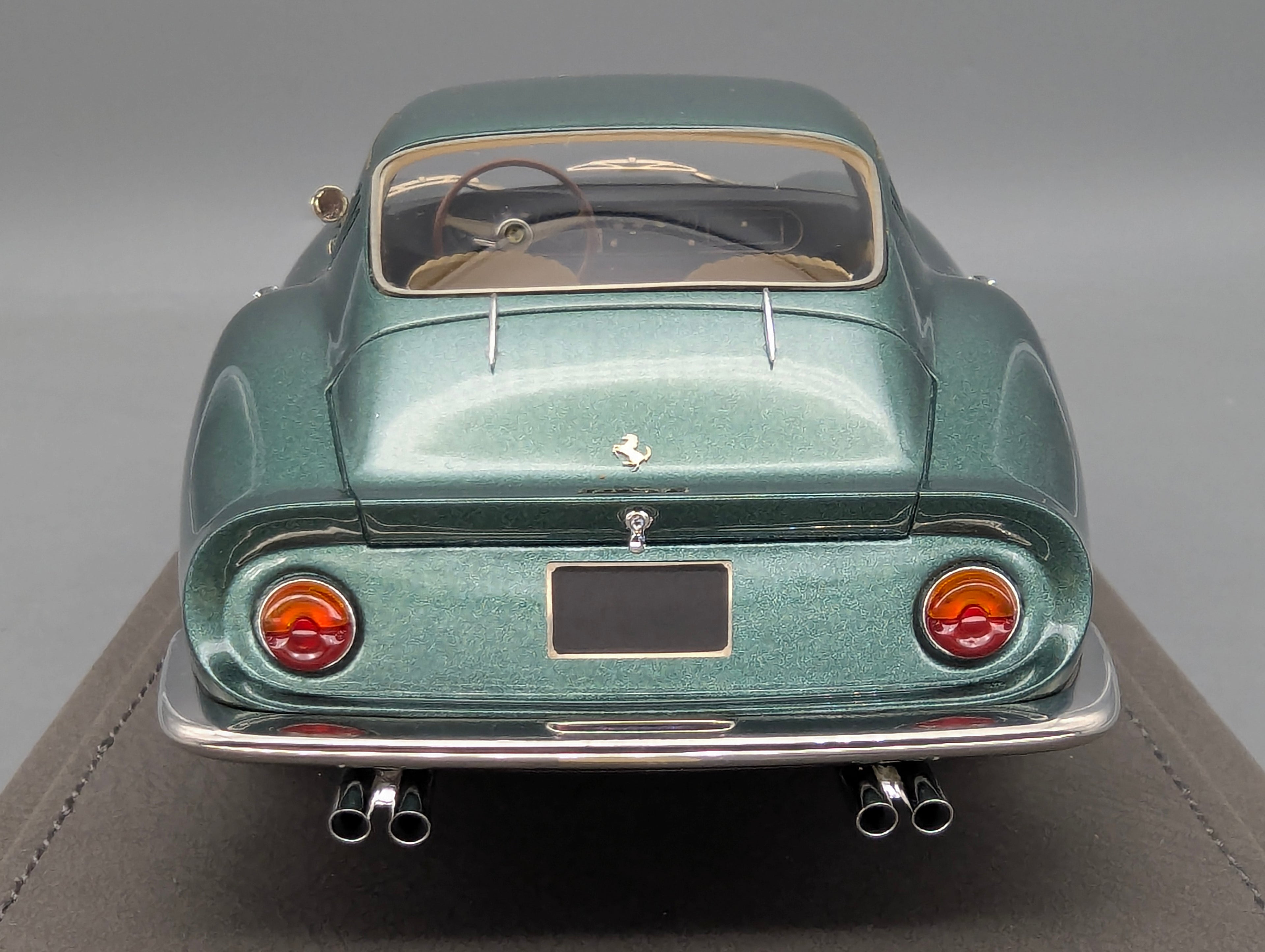 Modellautos 1:18 BBR Ferrari 275 GTB/4 1966 Met. Green Ltd 01/36 Lederplatte Vitrine OVP