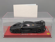 Modellautos 1:18 BBR Ferrari FXX-K EVO Matt Schwarz Ltd 12/30 Lederplatte Vitrine OVP