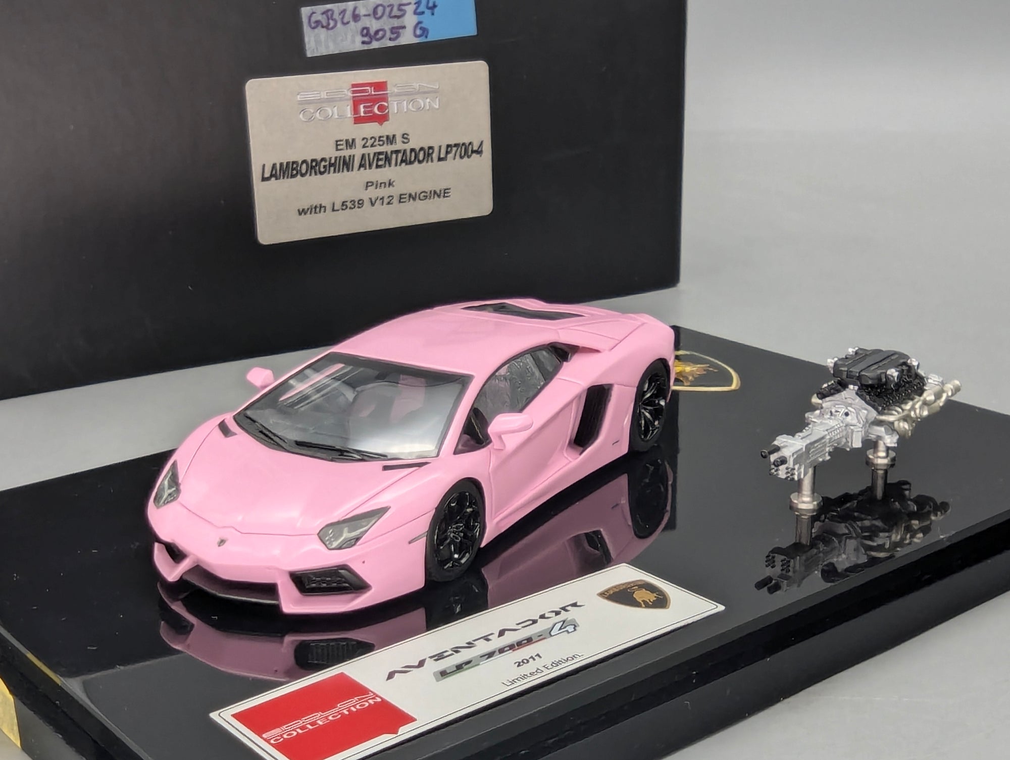 Eidolon Make Up 1:43 Lamborghini Aventador LP700-4 Pink Engine Set 2011 OVP