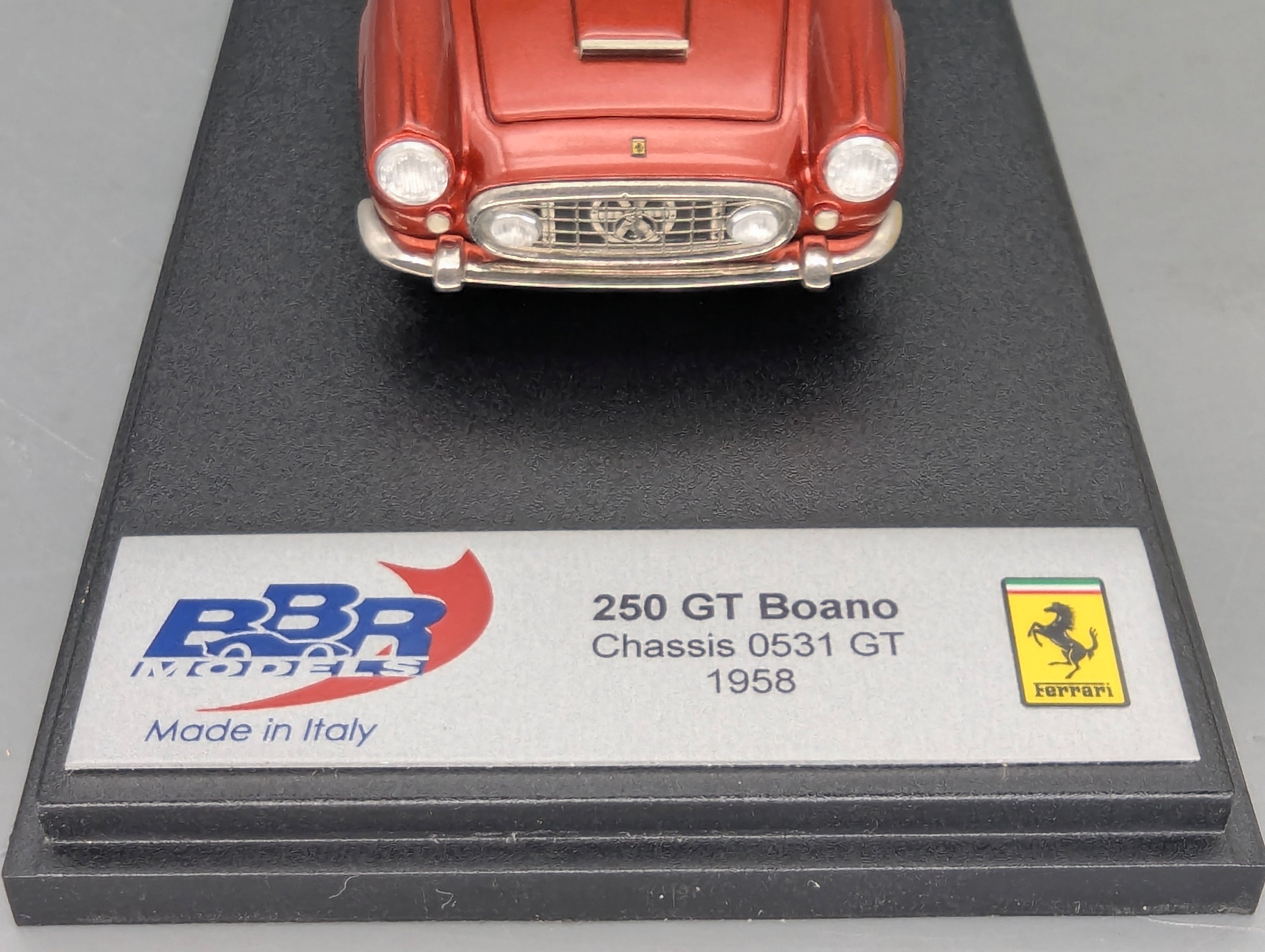 Modellautos 1:43 BBR Ferrari 250 GT Boano S/N 0531 GT 1958 Ltd 08/20 mit OVP
