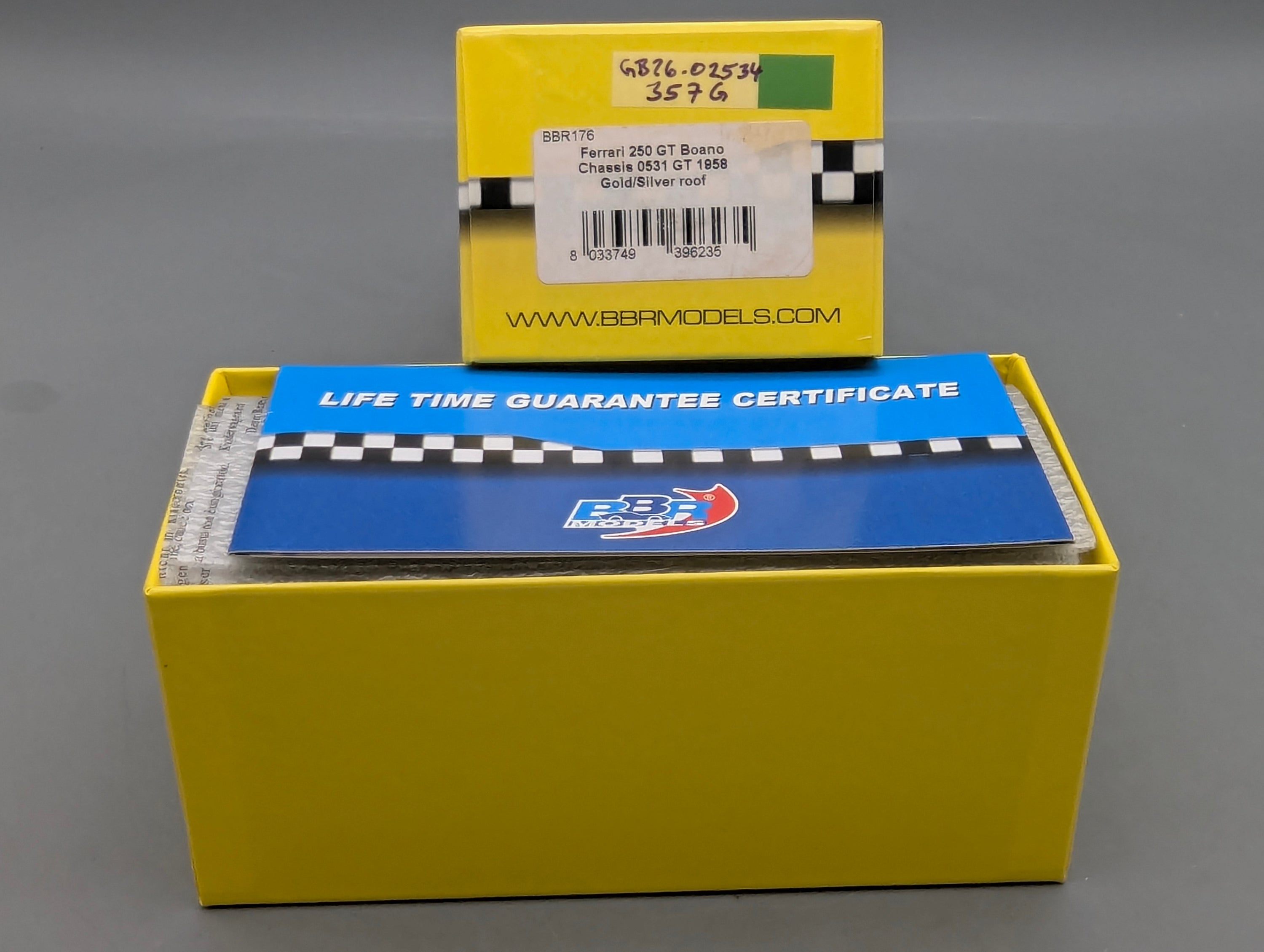 Modellautos 1:43 BBR Ferrari 250 GT Boano S/N 0531 GT 1958 Ltd 08/20 mit OVP