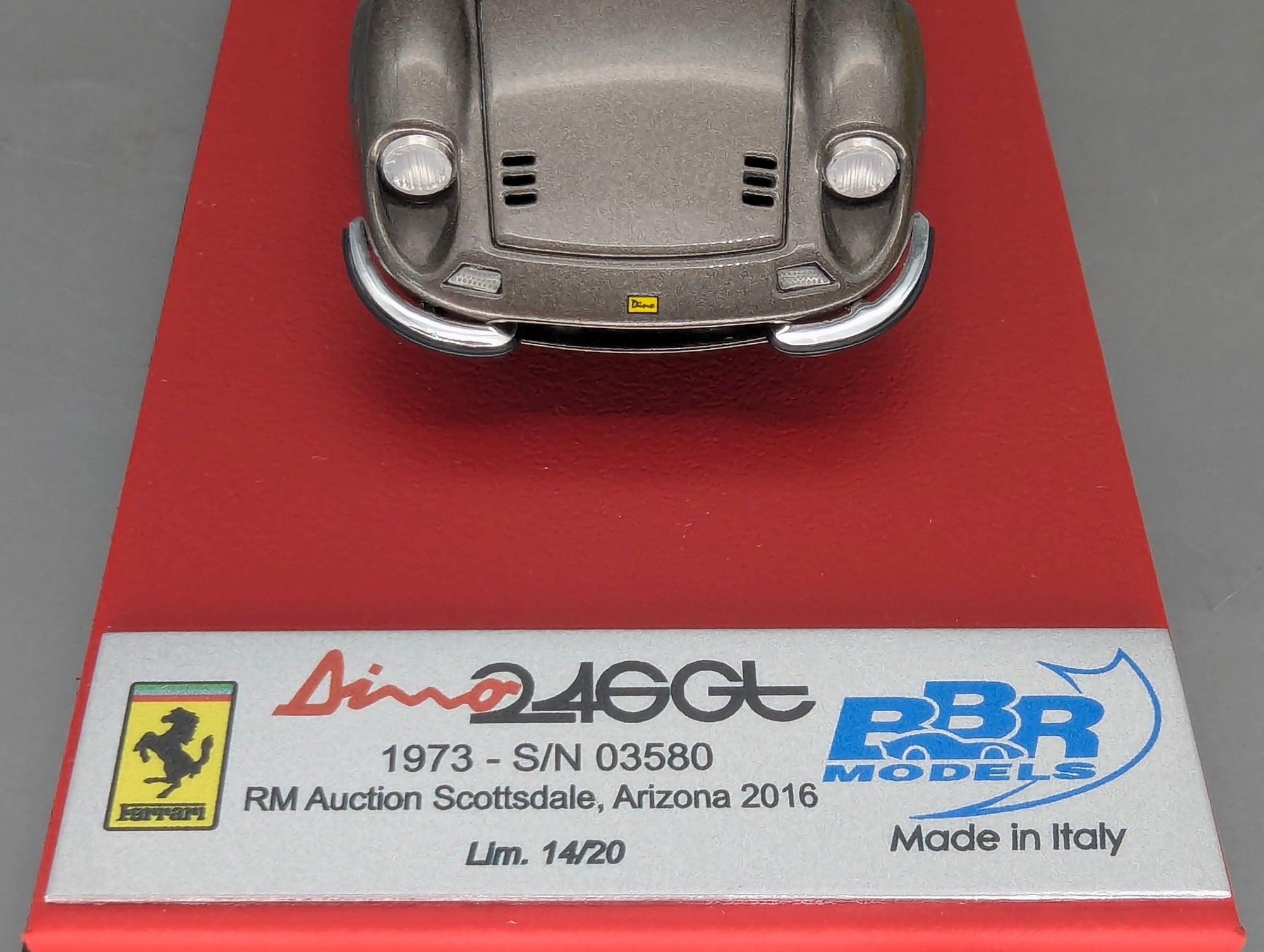 Modellautos 1:43 BBR Ferrari 246 GT Dino 1973 S/N 03580 RM Auction 2016 14/20 OVP