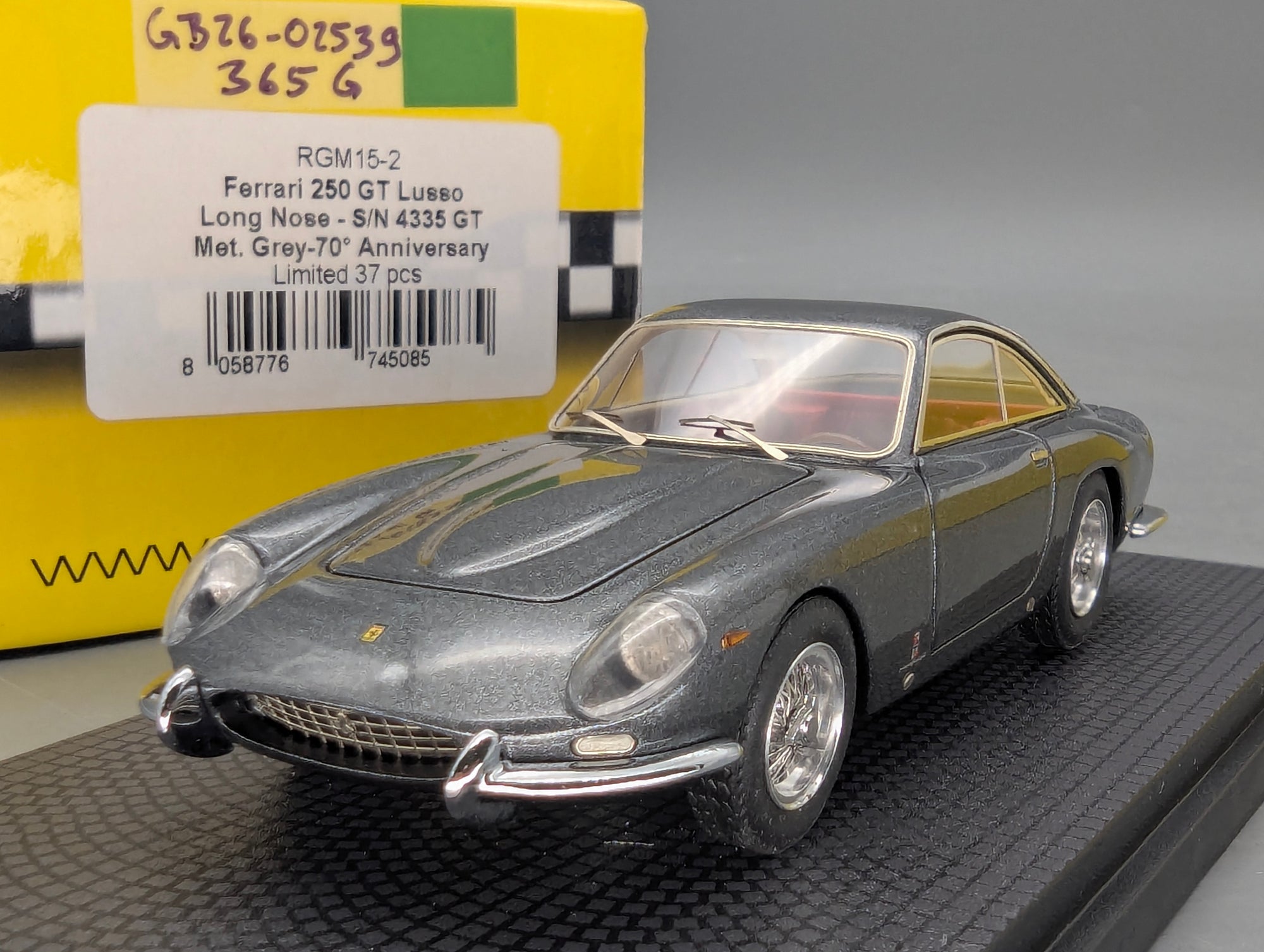 Modellautos 1:43 BBR Ferrari 250 GT Lusso Long Nose S/N 4335 GT Met Grey 18/37 OVP