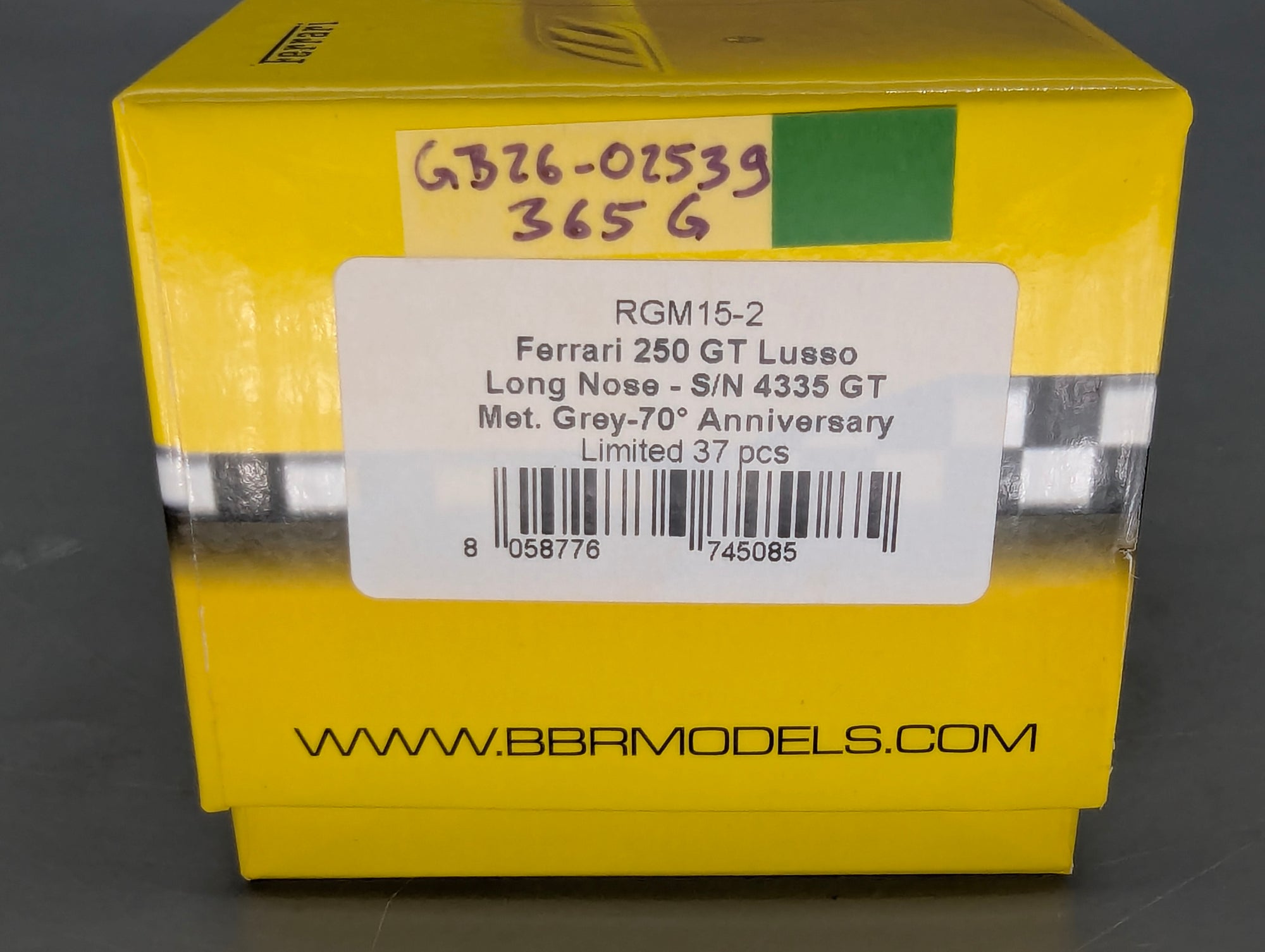 Modellautos 1:43 BBR Ferrari 250 GT Lusso Long Nose S/N 4335 GT Met Grey 18/37 OVP