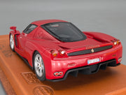 Modellautos 1:43 BBR Ferrari Enzo Paris 2002 Rot Echt-Lederplatte Vitrine OVP