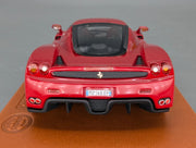 Modellautos 1:43 BBR Ferrari Enzo Paris 2002 Rot Echt-Lederplatte Vitrine OVP