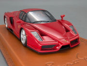 Modellautos 1:43 BBR Ferrari Enzo Paris 2002 Rot Echt-Lederplatte Vitrine OVP