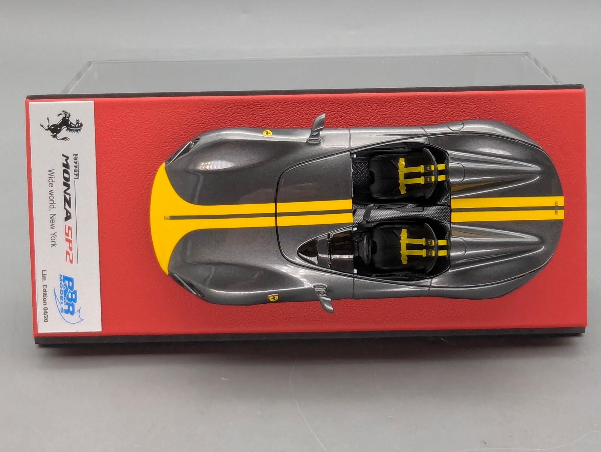 Modellautos 1:43 BBR Concept43 Ferrari Monza SP2 Met. Grau Gelb Ltd 04/20 OVP