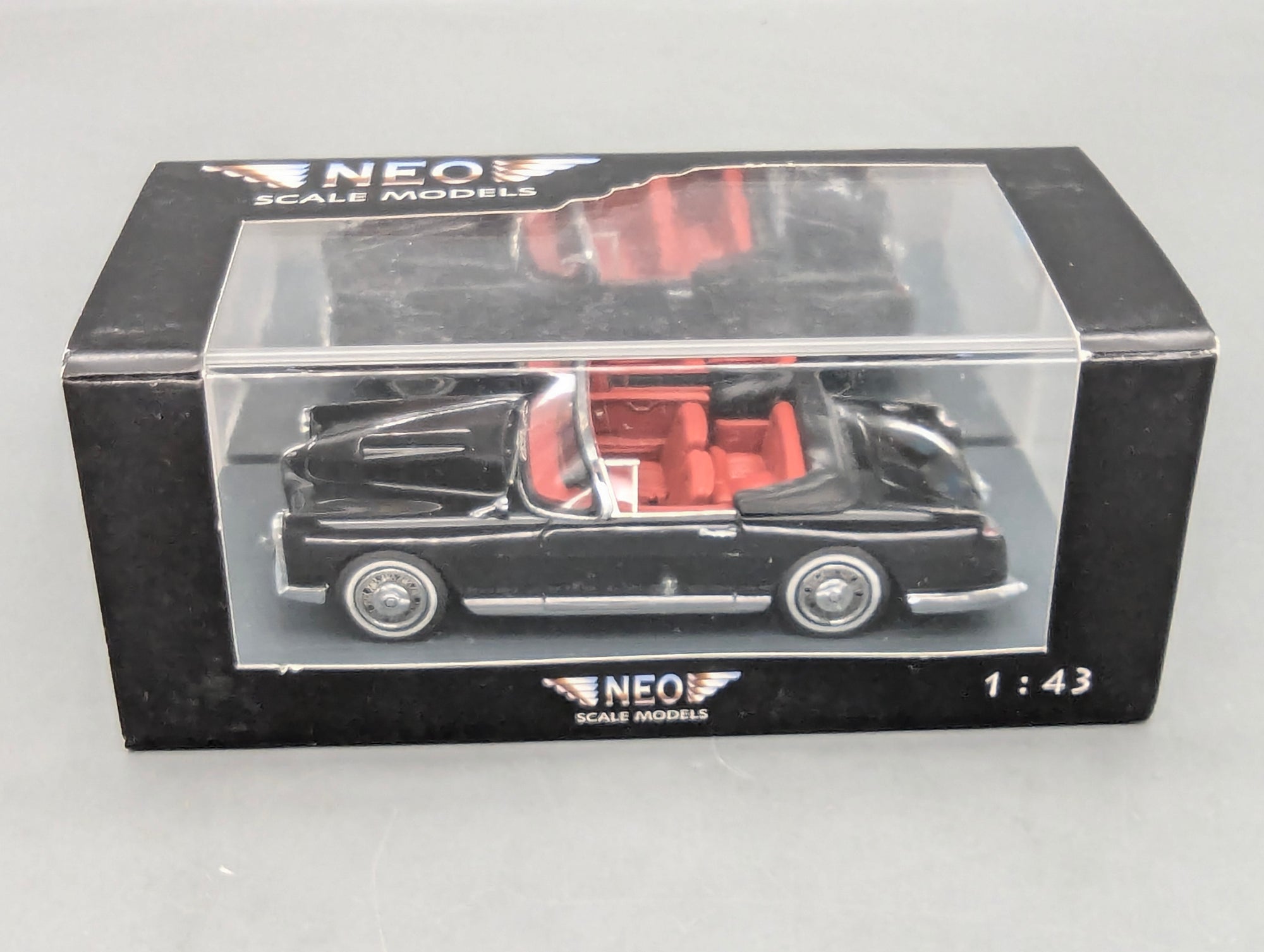Modellautos 1:43 Neo Scale Models Facel Vega FV2c Convertible Schwarz mit OVP