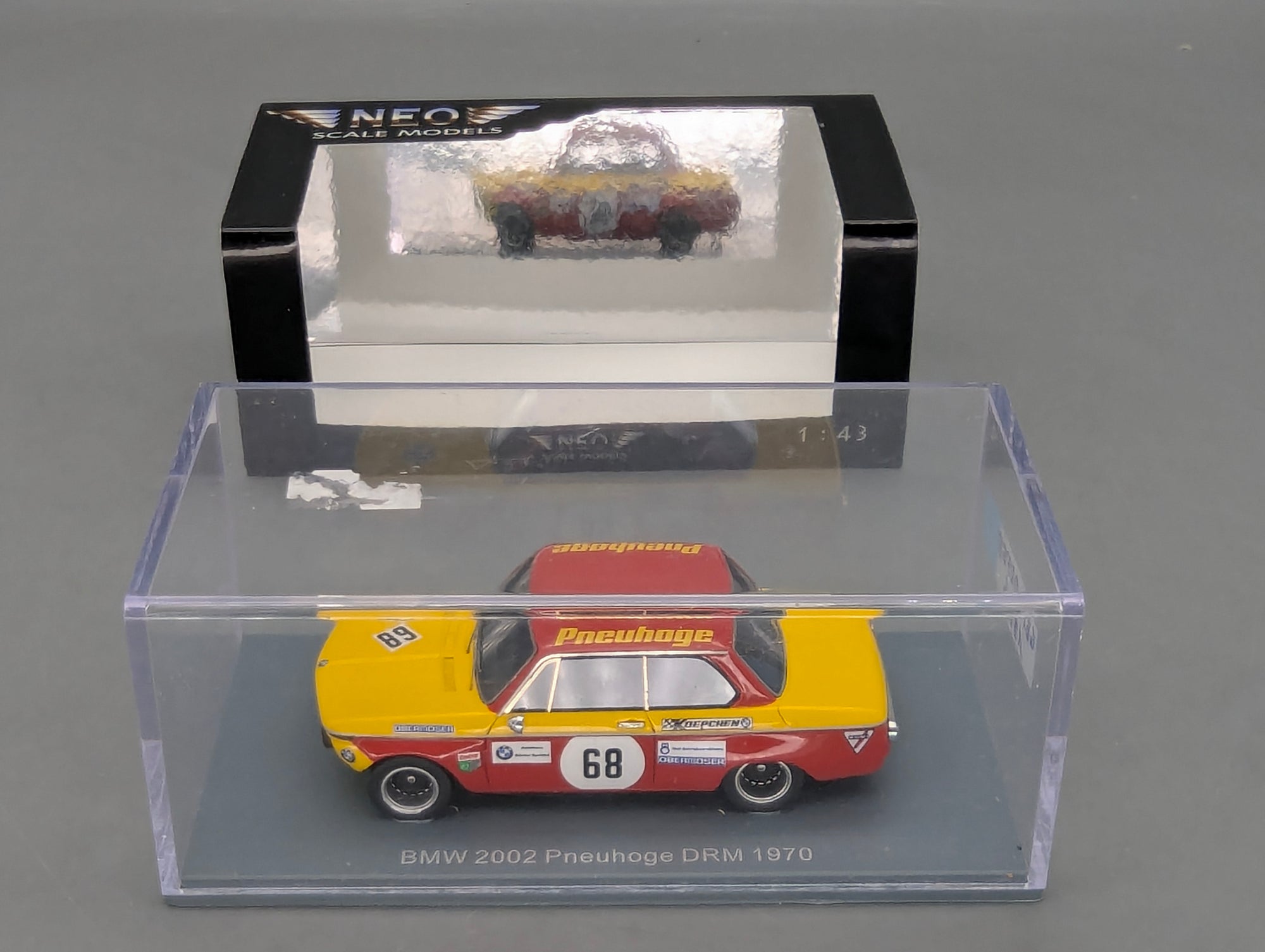 Modellautos 1:43 Neo Scale Models BMW 2002 Pneuhoge DRM 1970 #68 mit OVP