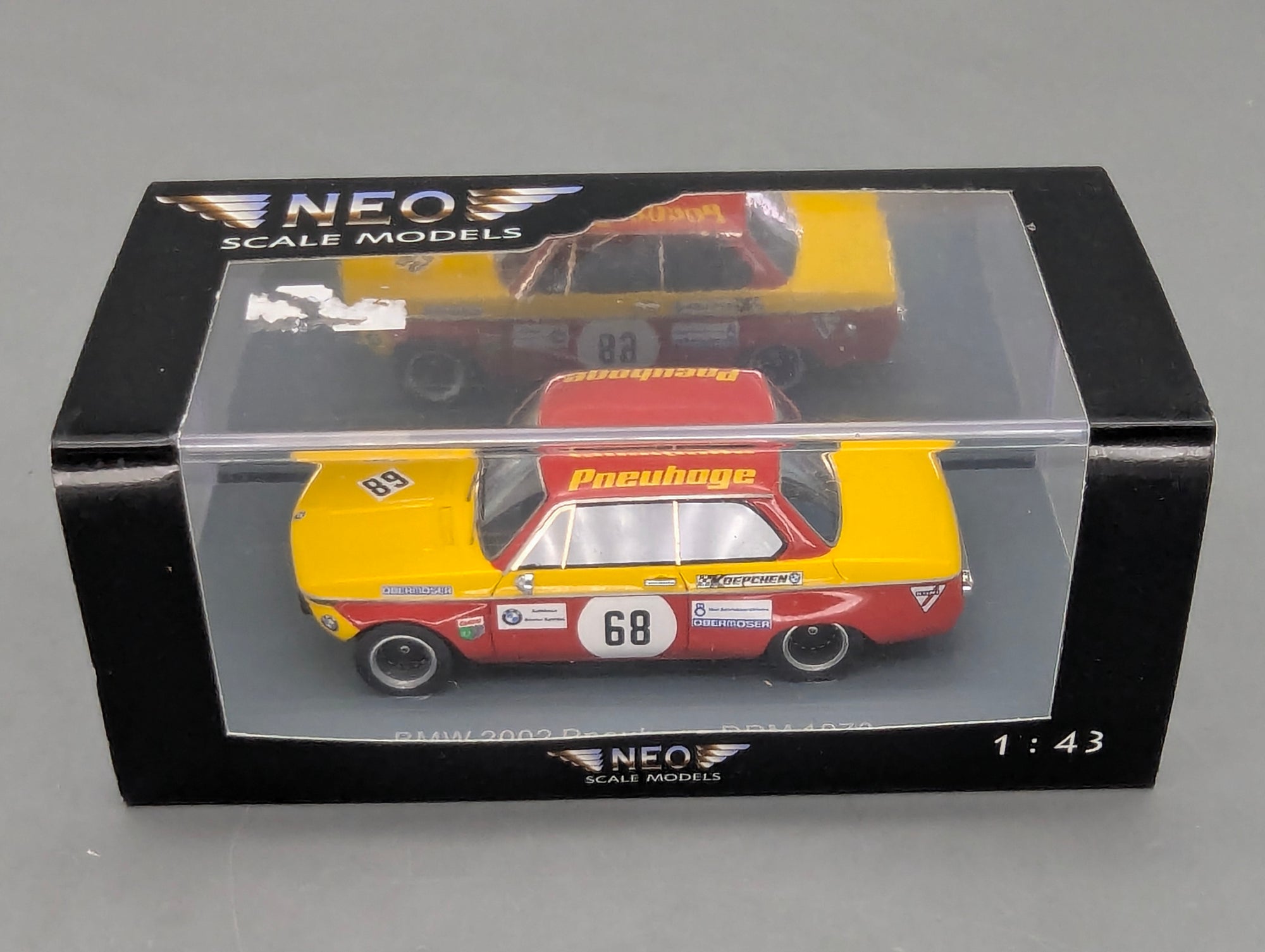 Modellautos 1:43 Neo Scale Models BMW 2002 Pneuhoge DRM 1970 #68 mit OVP
