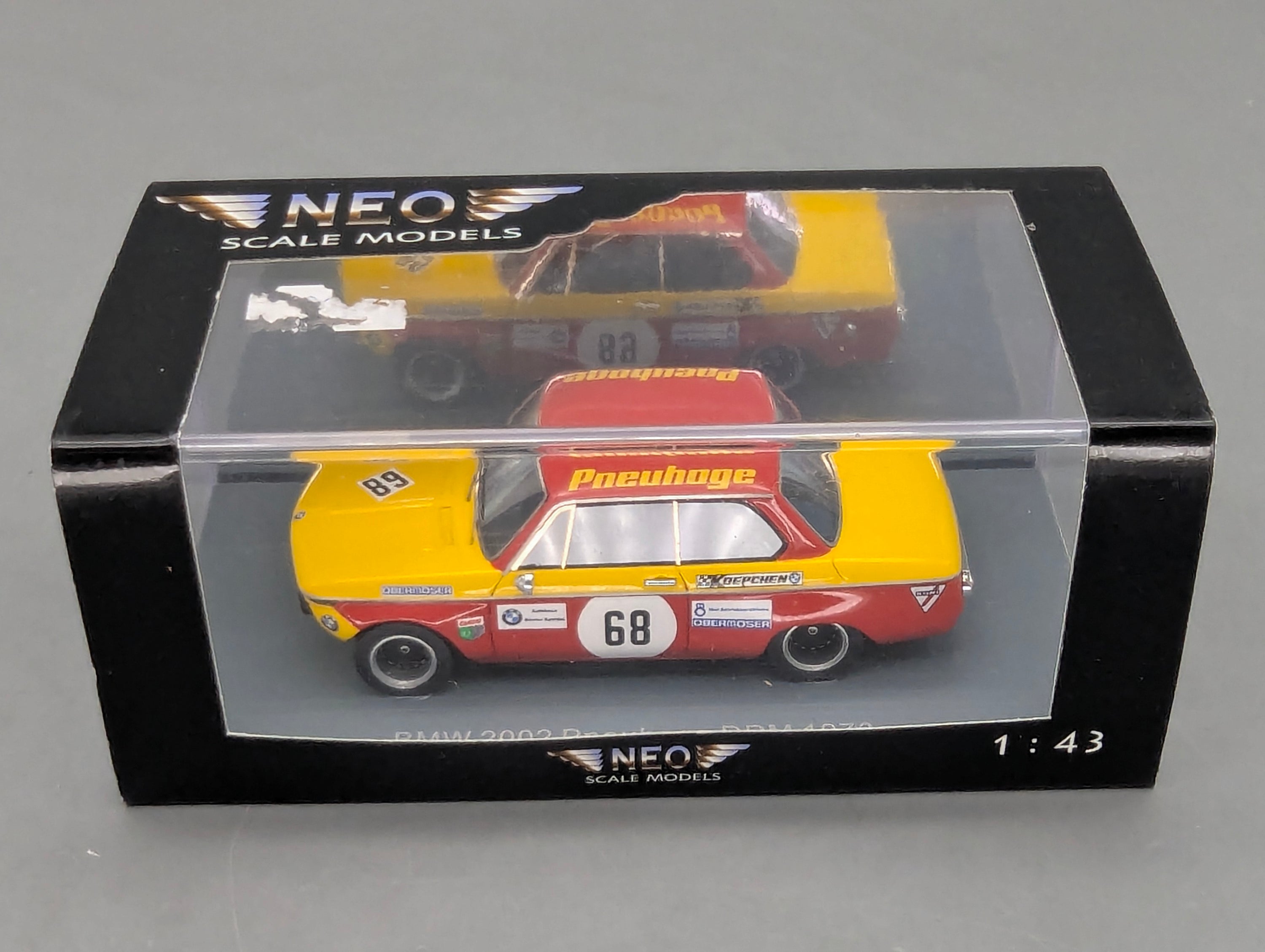 Modellautos 1:43 Neo Scale Models BMW 2002 Pneuhoge DRM 1970 #68 mit OVP