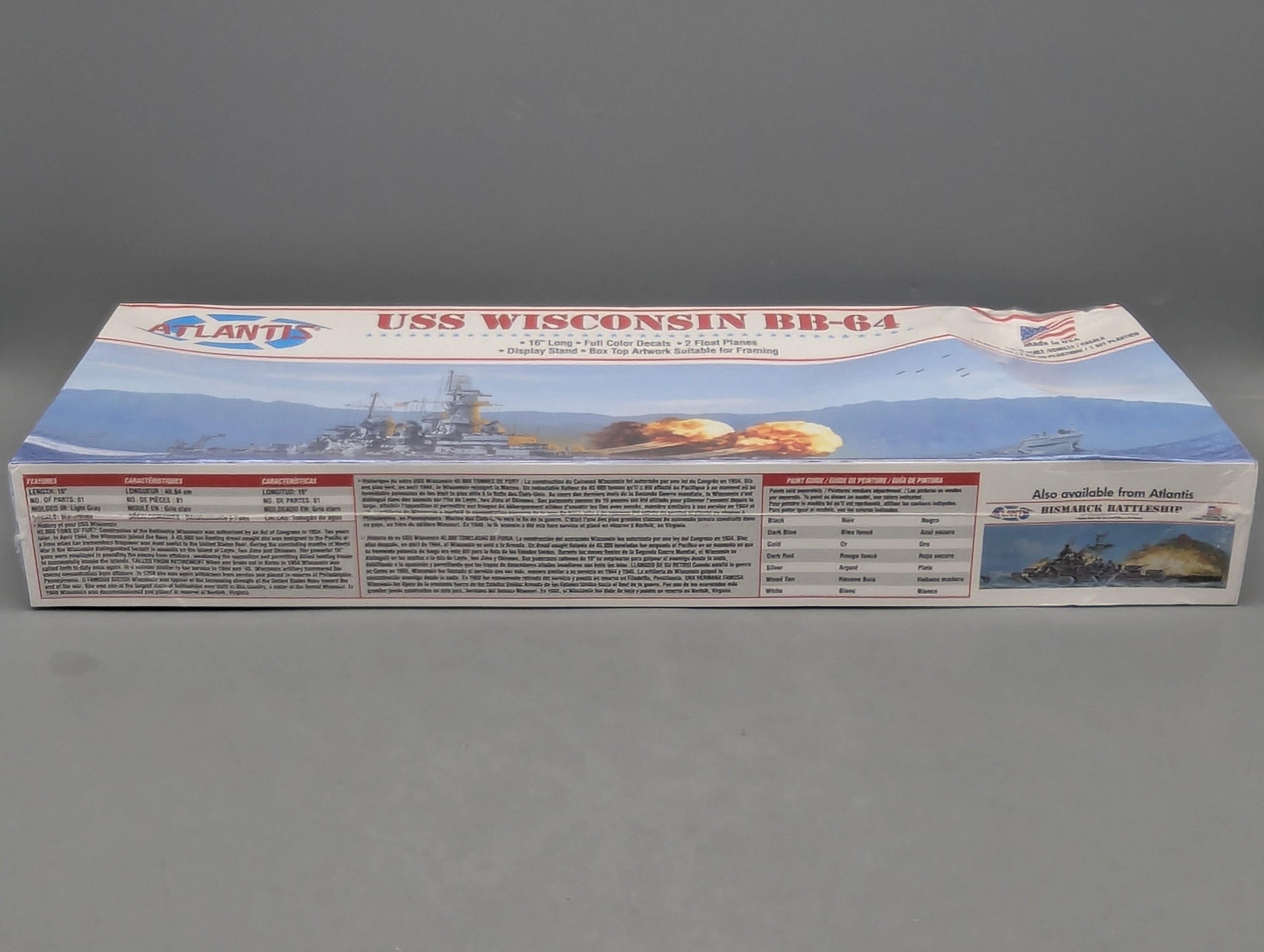 Schiff Modell Bausatz 1:665 Atlantis M3006 USS Wisconsin BB-64 mit OVP