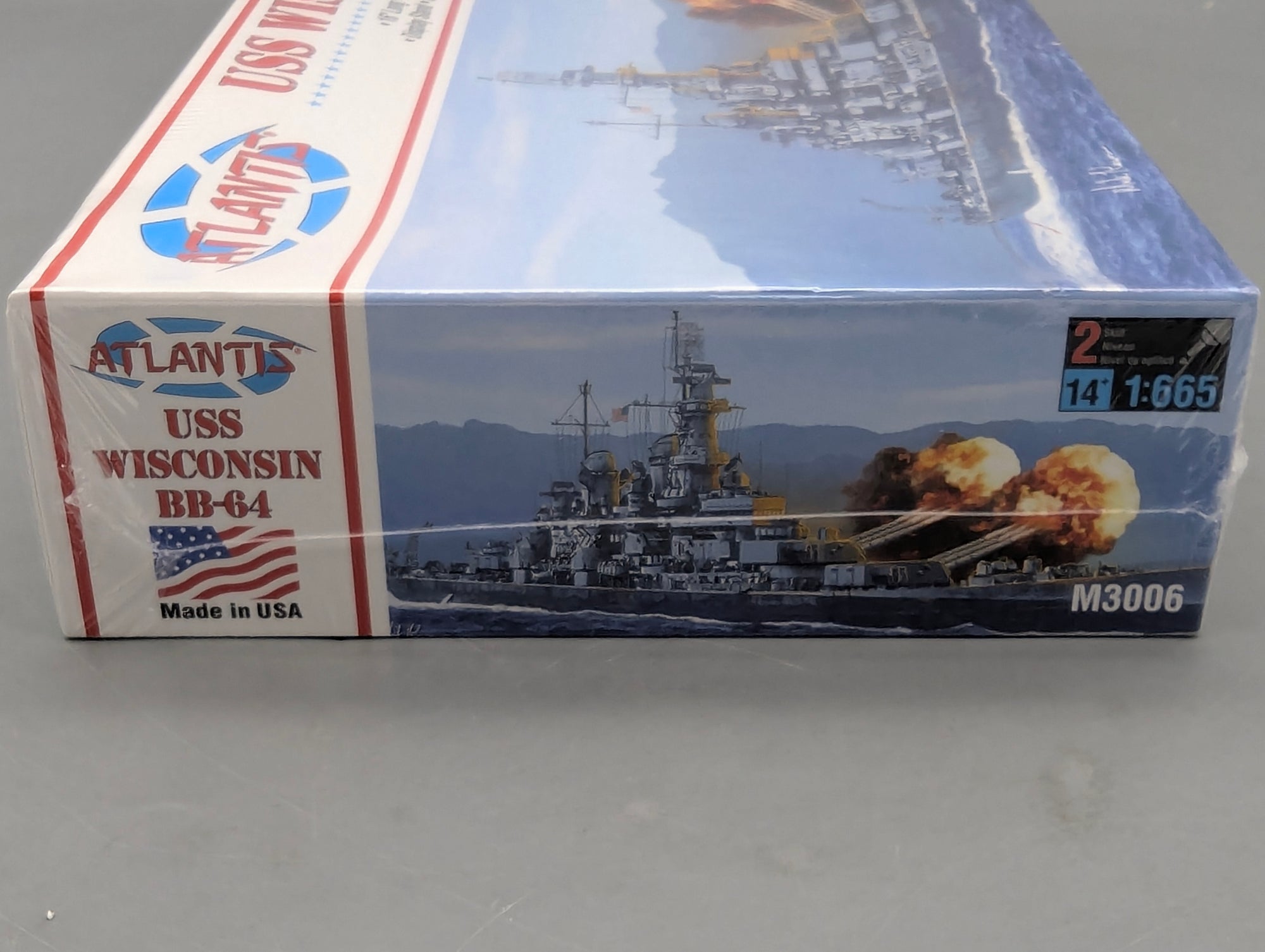Schiff Modell Bausatz 1:665 Atlantis M3006 USS Wisconsin BB-64 mit OVP