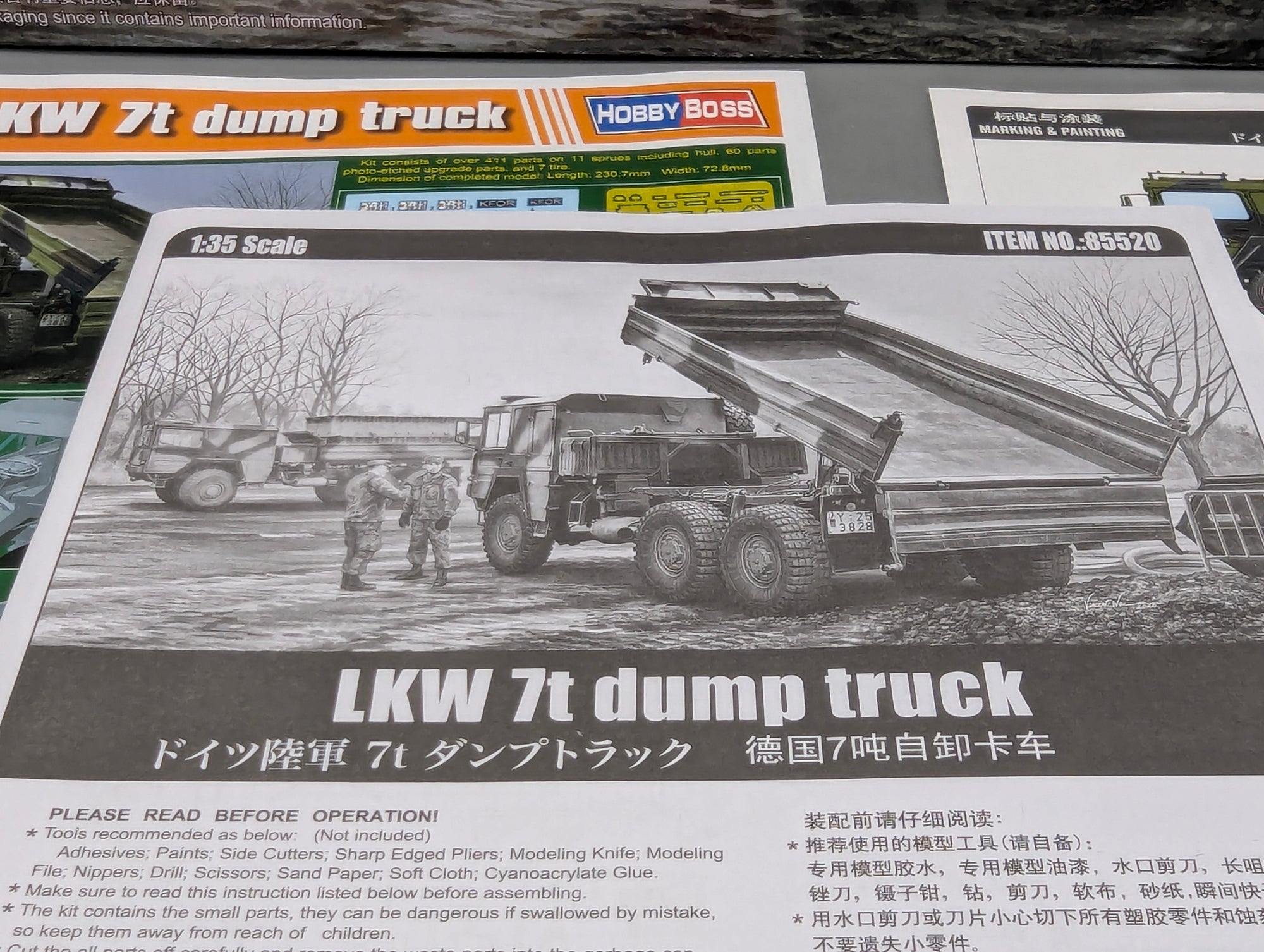 LKW Modell Bausatz 1:35 Hobby Boss 85520 LKW 7t Dump Truck mit OVP