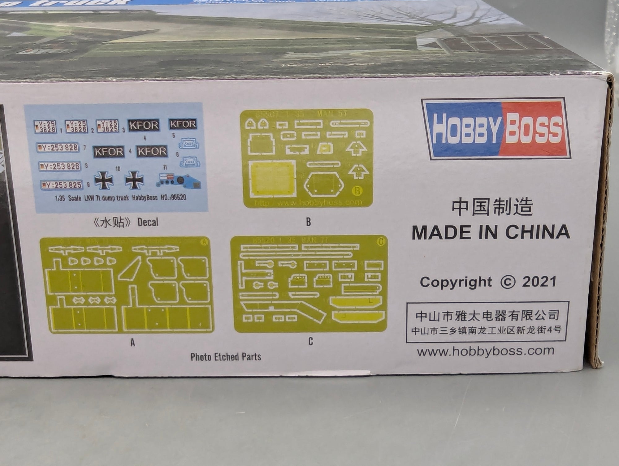 LKW Modell Bausatz 1:35 Hobby Boss 85520 LKW 7t Dump Truck mit OVP
