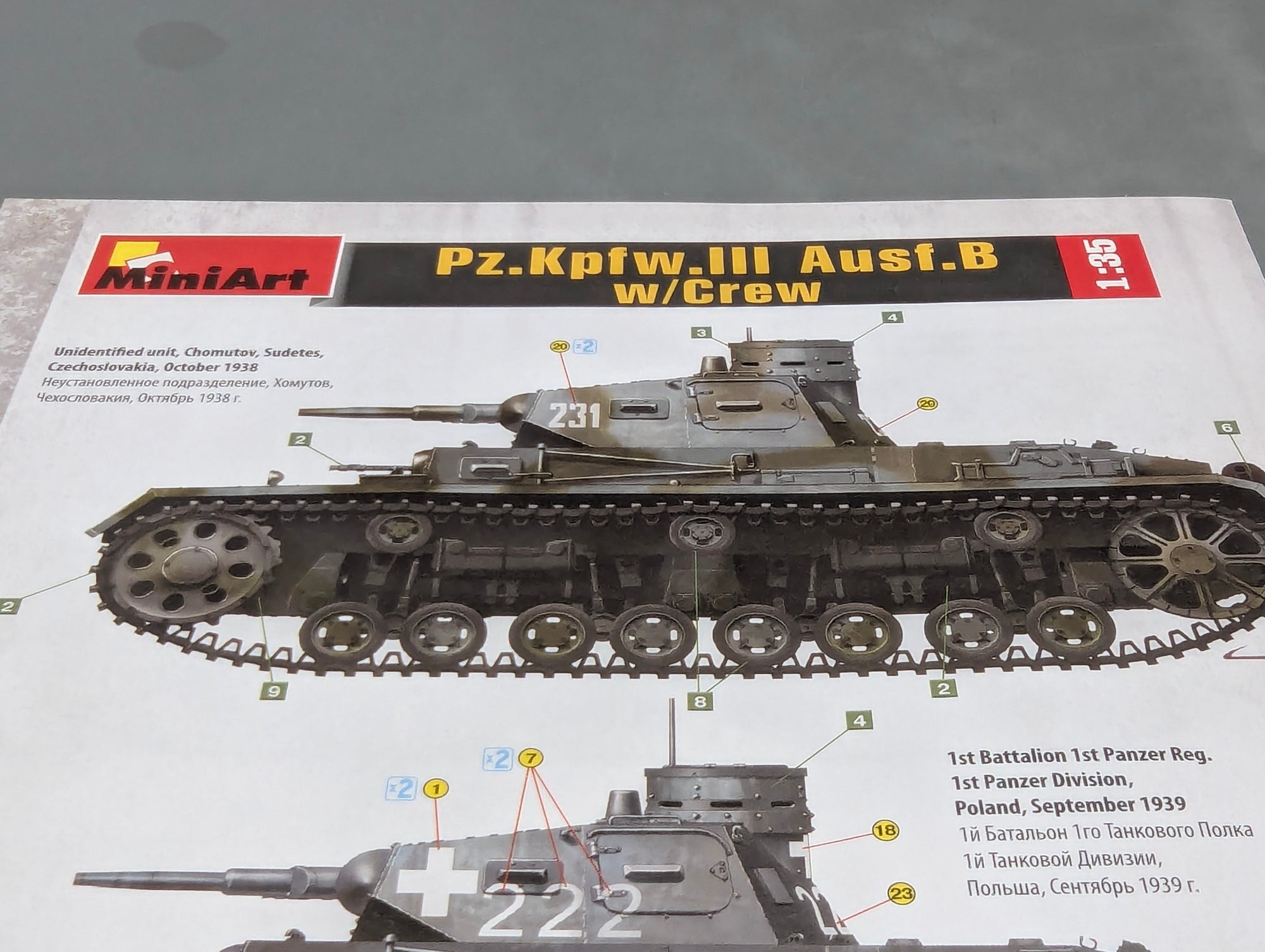 Panzer Modell Bausatz 1:35 MiniArt 35221 Pz.Kpfw.III Ausf.B w/Crew mit OVP