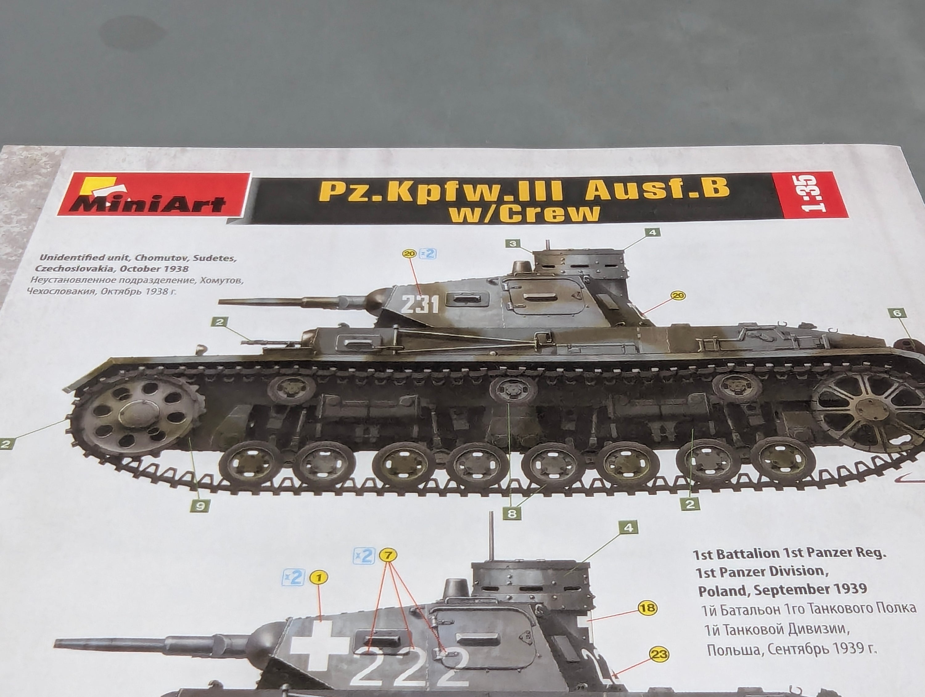 Panzer Modell Bausatz 1:35 MiniArt 35221 Pz.Kpfw.III Ausf.B w/Crew mit OVP