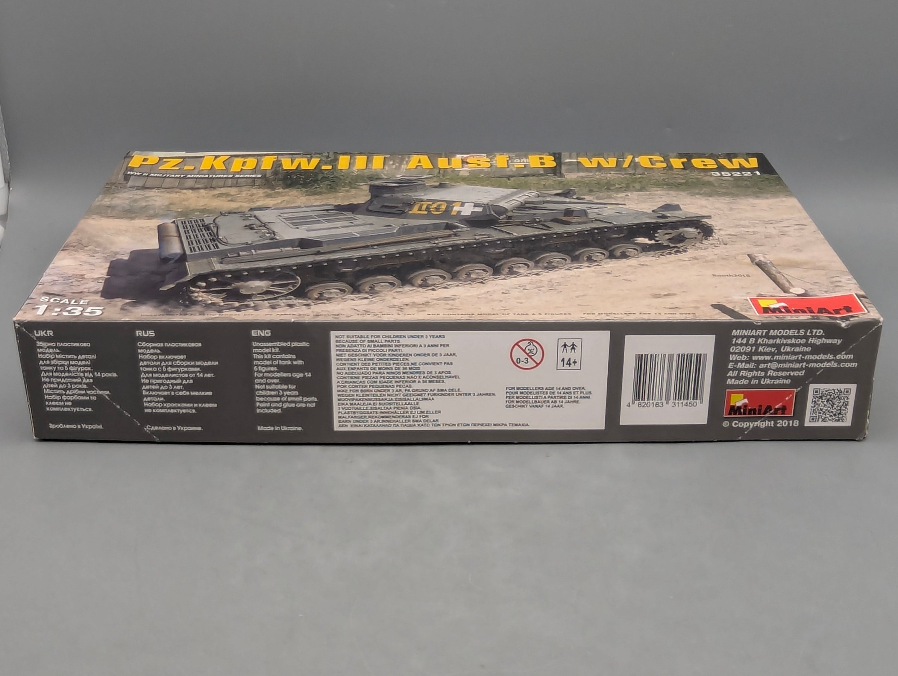 Panzer Modell Bausatz 1:35 MiniArt 35221 Pz.Kpfw.III Ausf.B w/Crew mit OVP