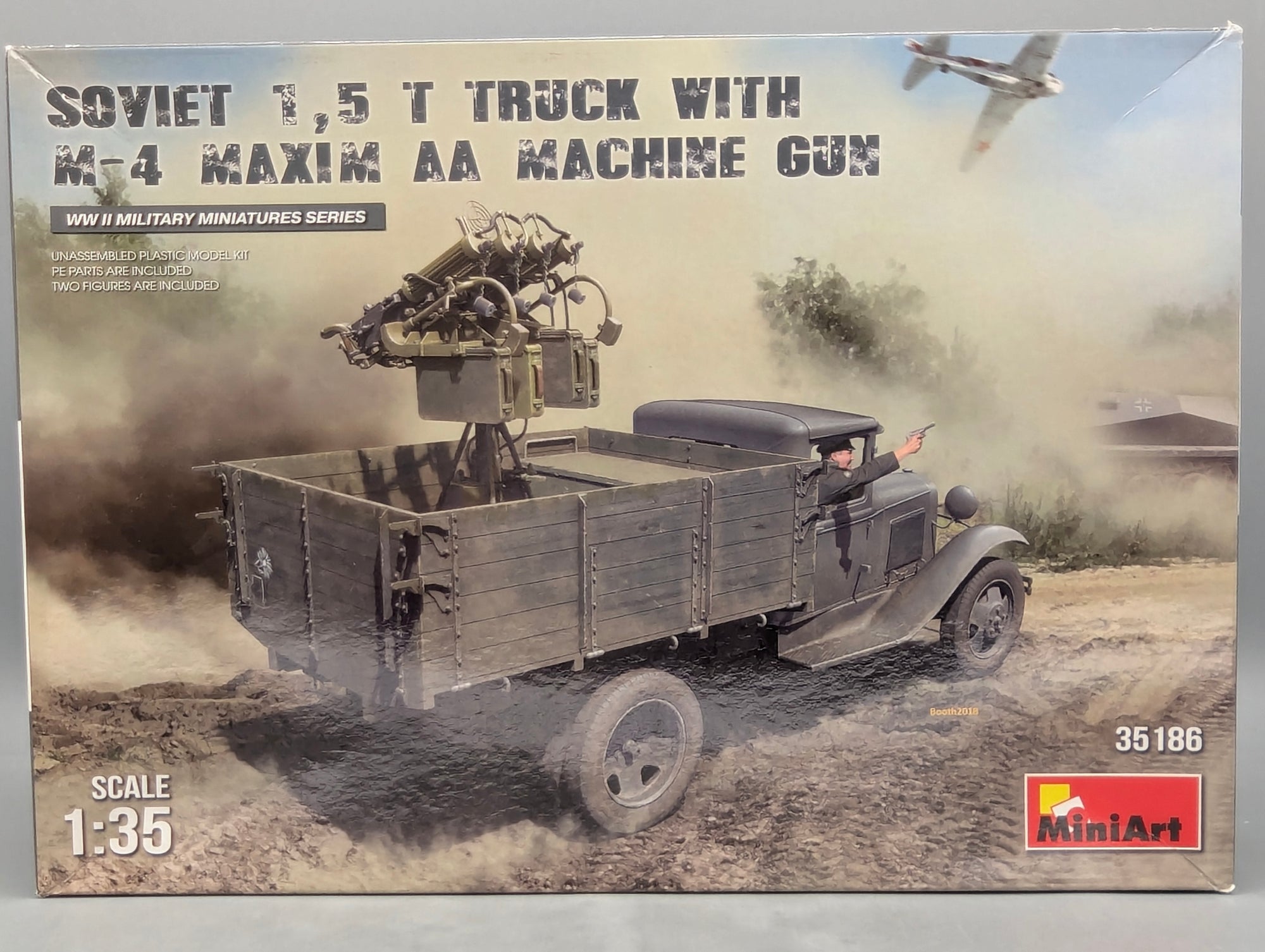 LKW Modell Bausatz 1:35 MiniArt 35186 Soviet 1,5 t Truck w/Gun mit OVP