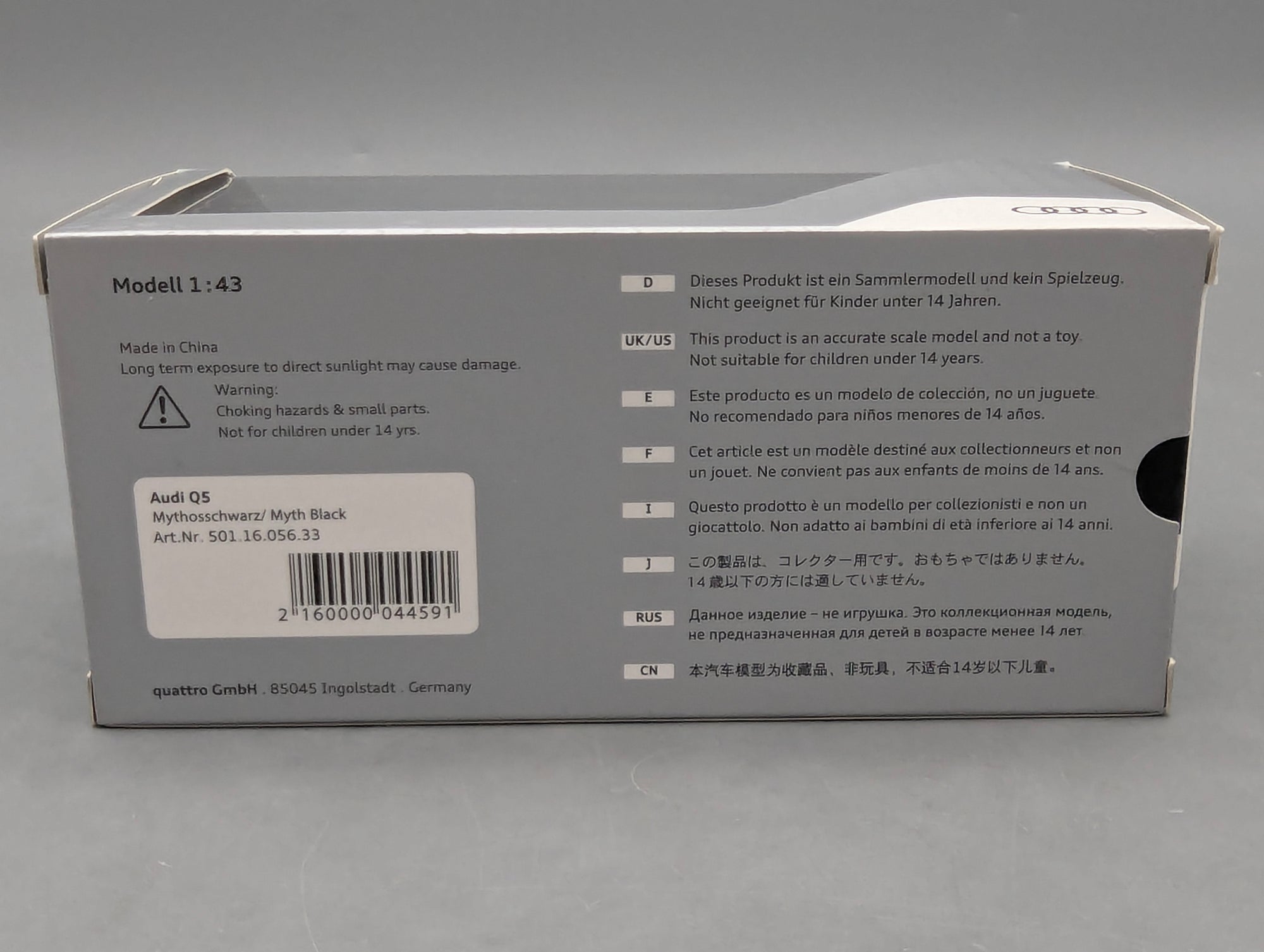 Coches en miniatura 1:43 Minichamps Mercedes Benz SL65 AMG Black Series Plata con embalaje original