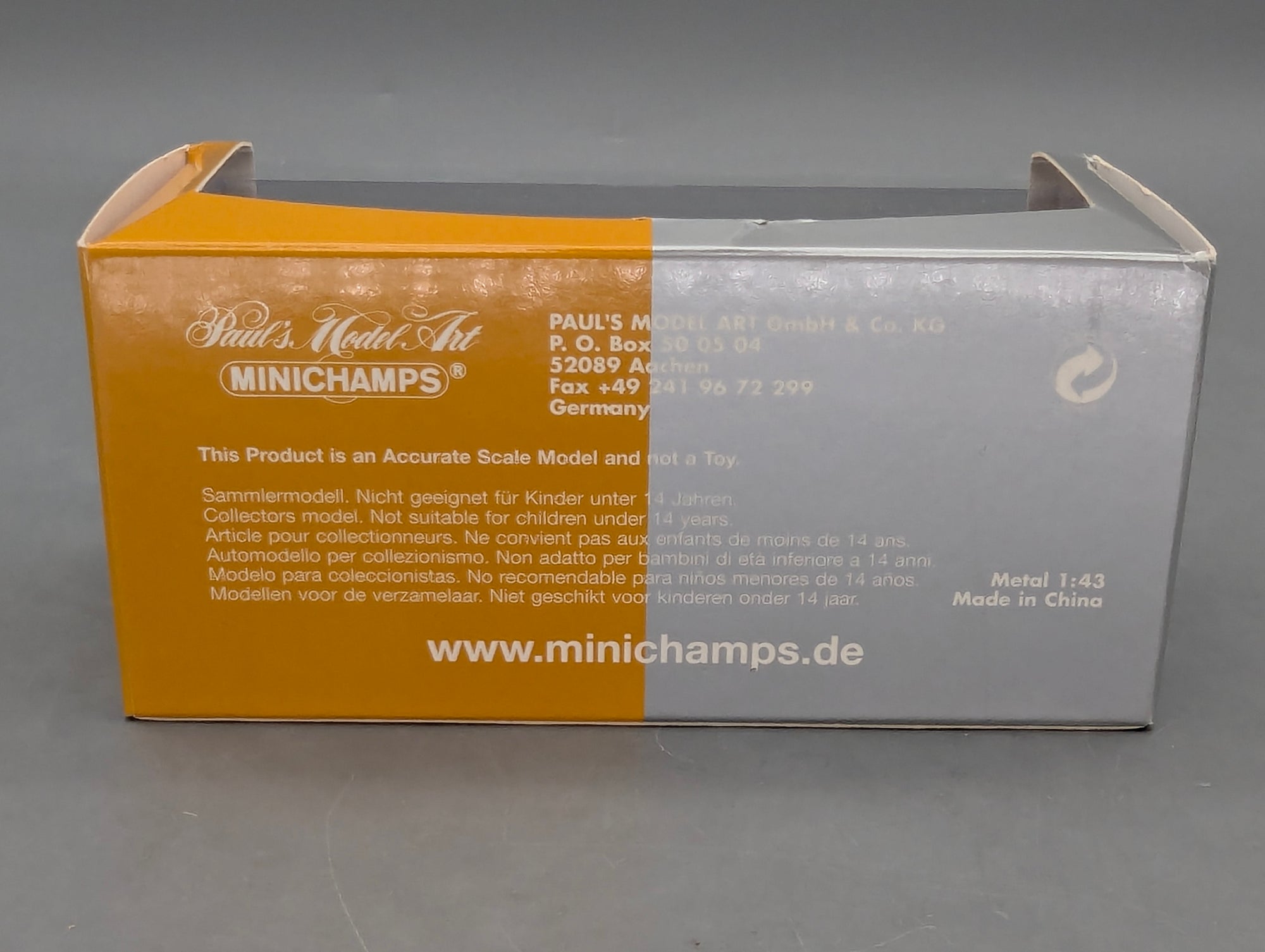 Model Cars 1:43 Minichamps Mercedes Benz SL65 AMG Black Series Silver with original packaging