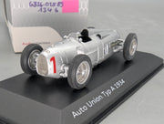 Modellautos 1:43 Minichamps Audi Auto Union Typ A 1934 Silber mit Dealer OVP