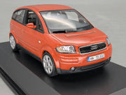 Modellautos 1:43 Minichamps Audi A2 Jaipurrot mit Dealer OVP