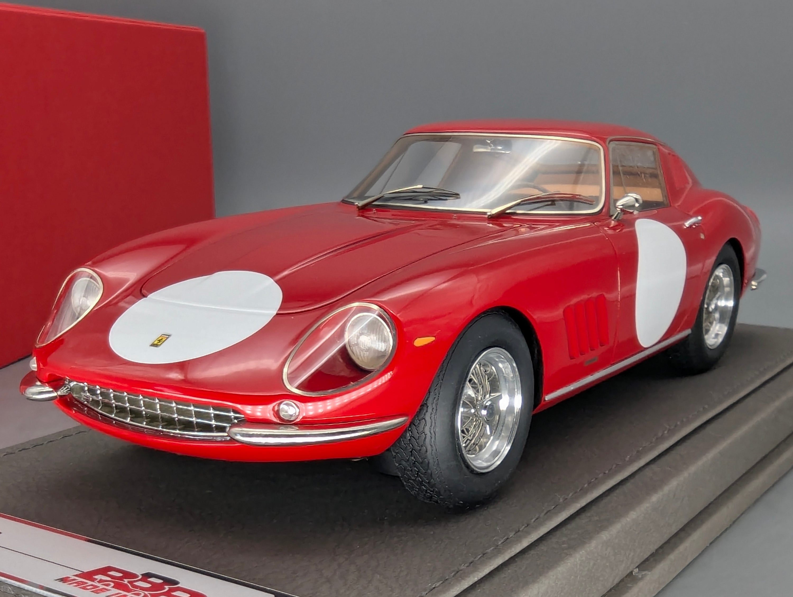Modellautos 1:18 BBR Ferrari 275 GTB 1966 Press Version Ltd 10/10 Lederplatte Vitrine OVP