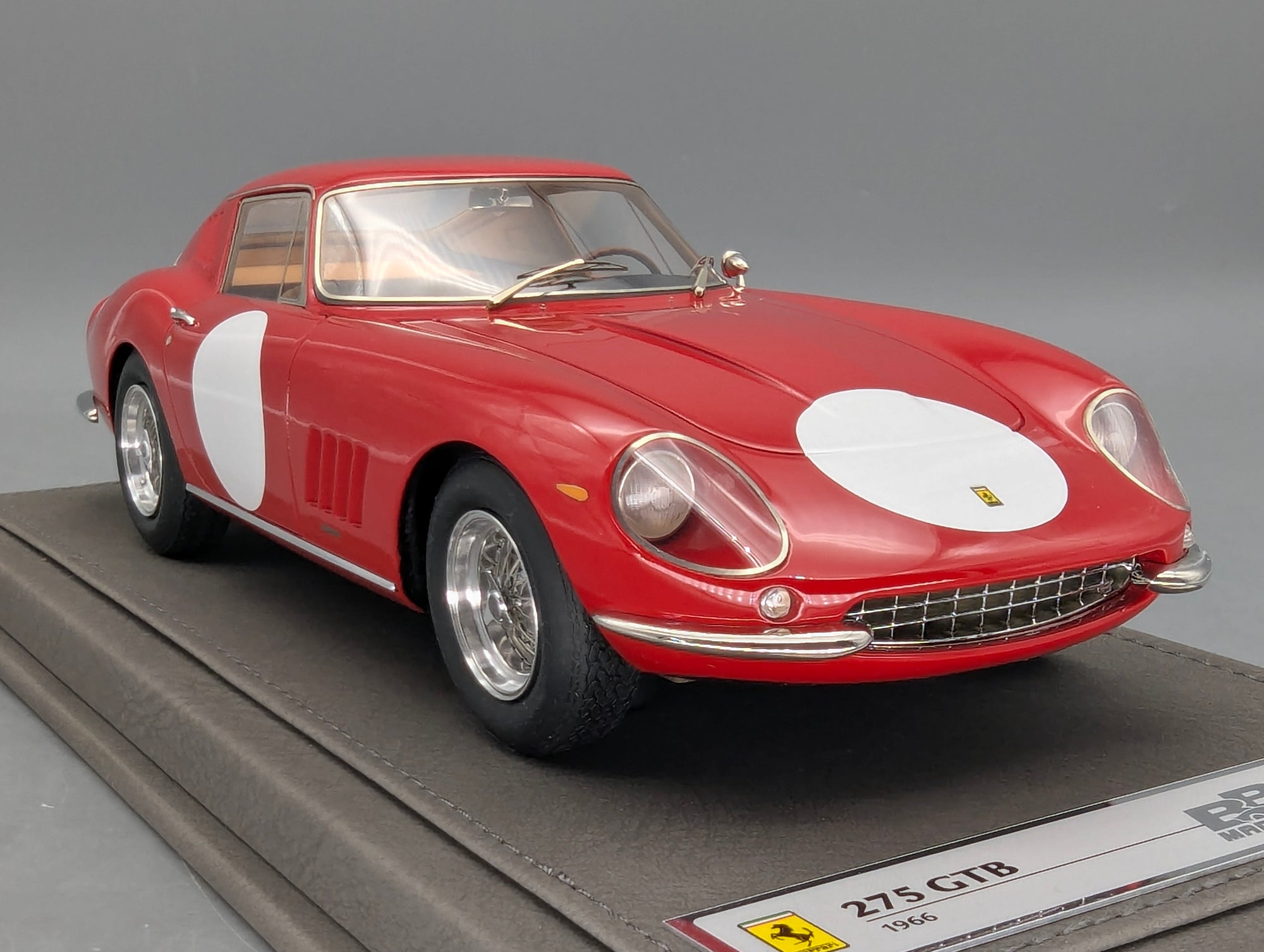 Modellautos 1:18 BBR Ferrari 275 GTB 1966 Press Version Ltd 10/10 Lederplatte Vitrine OVP