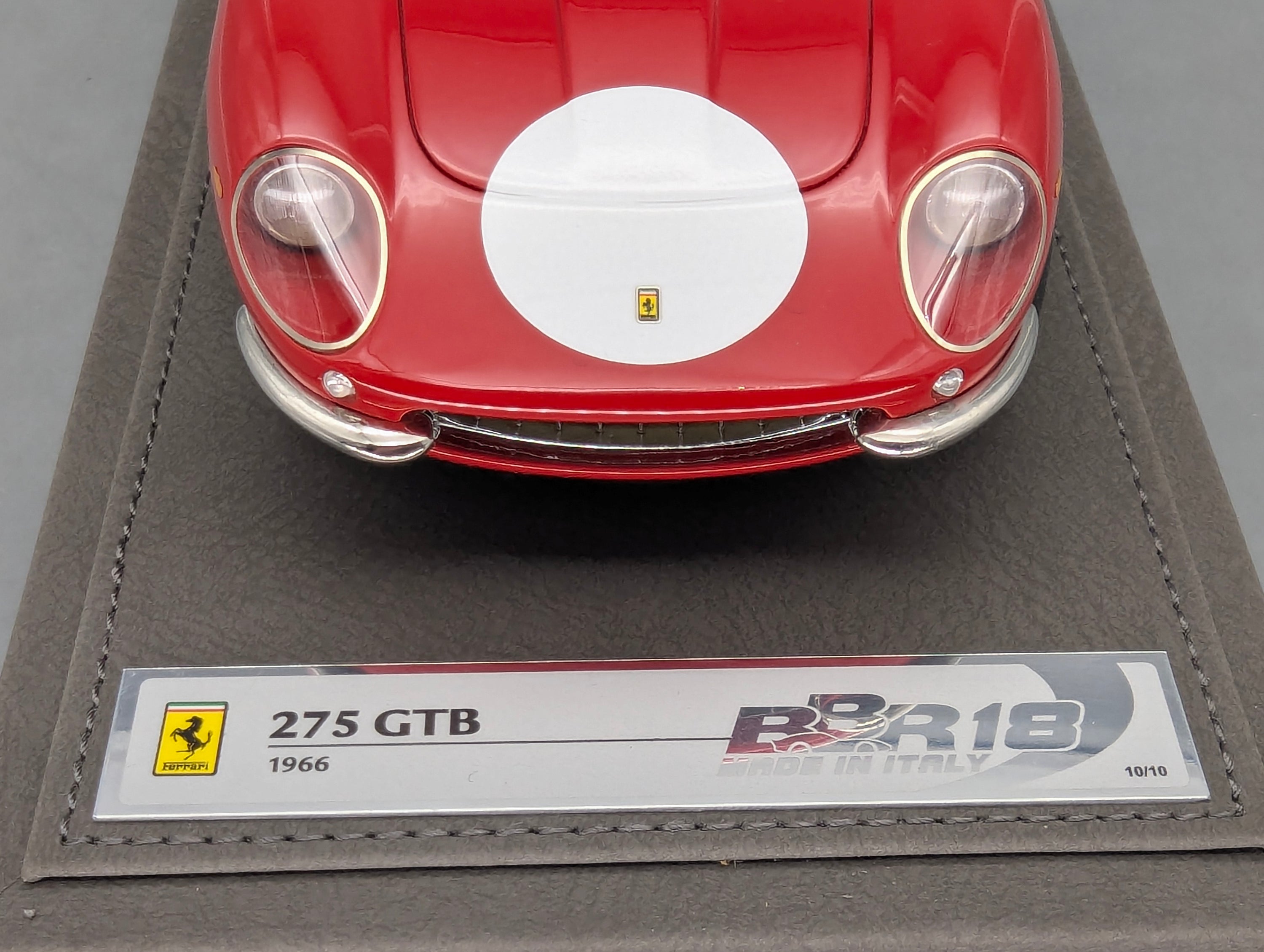 Modellautos 1:18 BBR Ferrari 275 GTB 1966 Press Version Ltd 10/10 Lederplatte Vitrine OVP