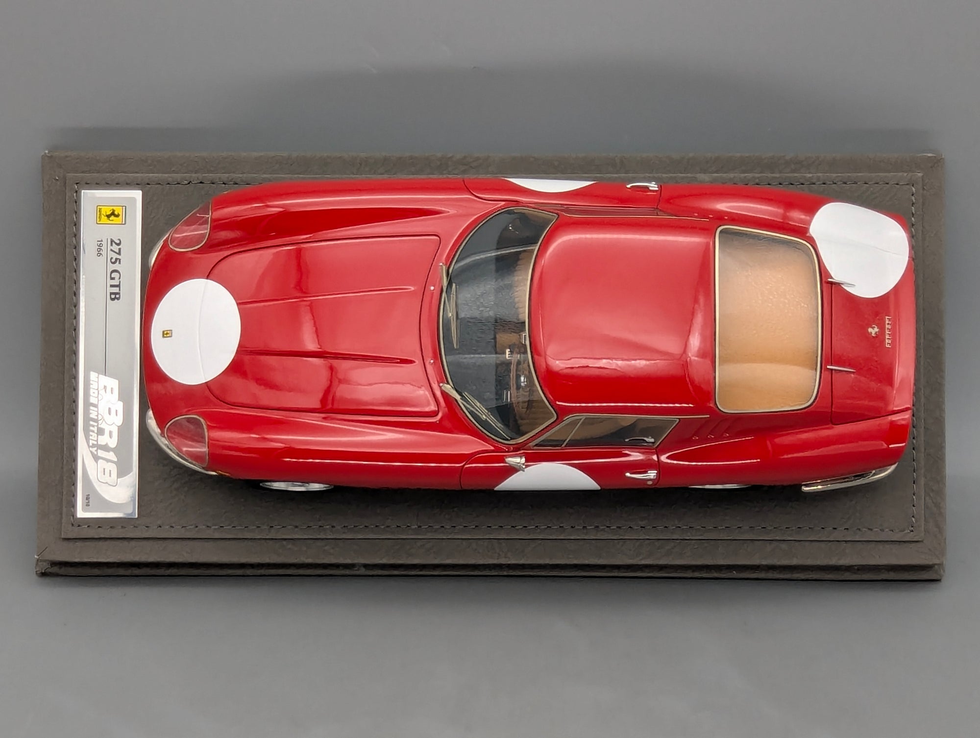 Modellautos 1:18 BBR Ferrari 275 GTB 1966 Press Version Ltd 10/10 Lederplatte Vitrine OVP