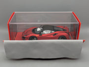 Modellautos 1:18 BBR Ferrari 488 Pista Soft Red Ltd 05/05 mit Lederplatte Vitrine OVP
