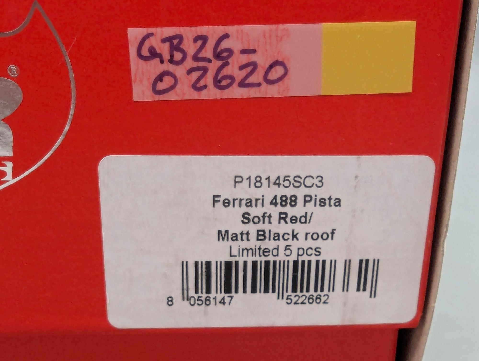 Modellautos 1:18 BBR Ferrari 488 Pista Soft Red Ltd 05/05 mit Lederplatte Vitrine OVP